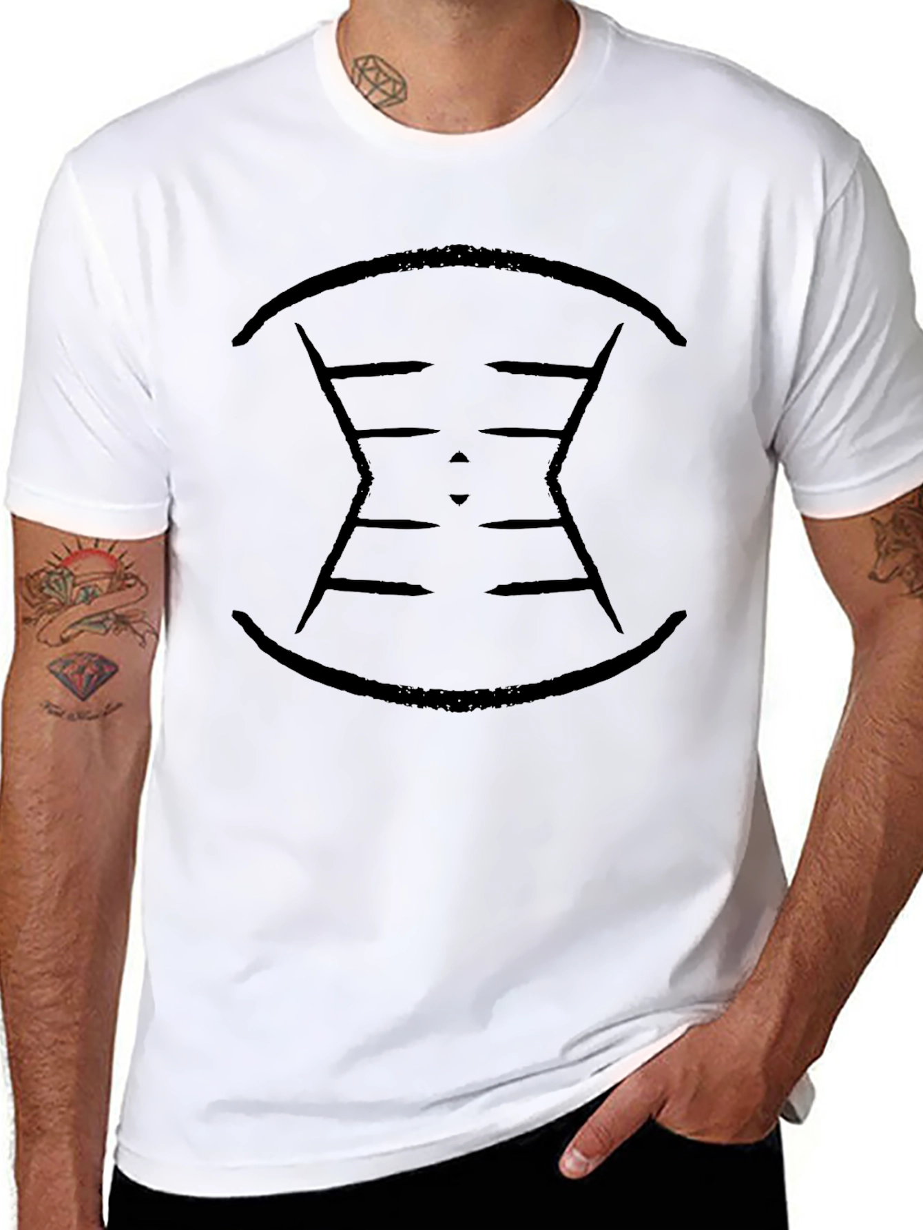 Abstract Graphic Mens Black T-Shirt