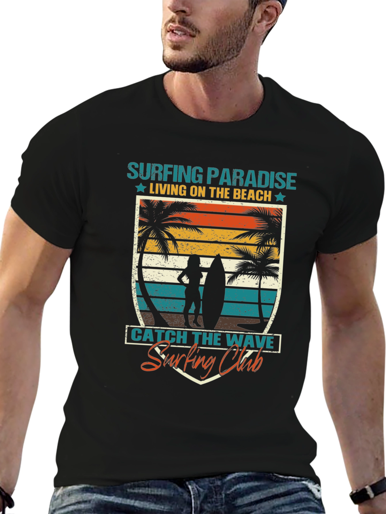 Surfing Paradise Graphic Tee - Beach Lifestyle