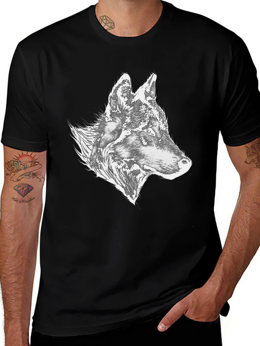 Wolf Graphic Tee - Stylish Mens Black T-Shirt