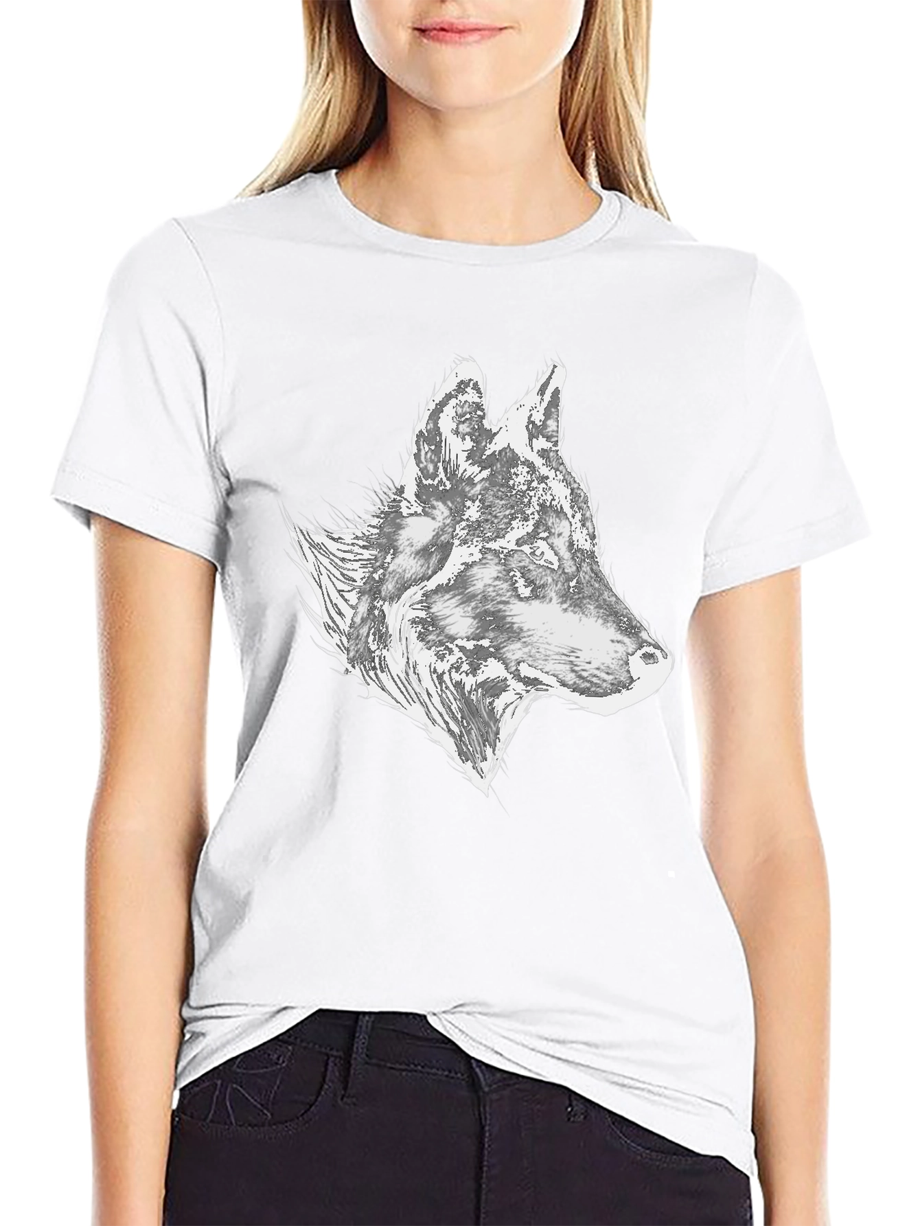 Wolf Graphic Tee - Stylish Mens Black T-Shirt