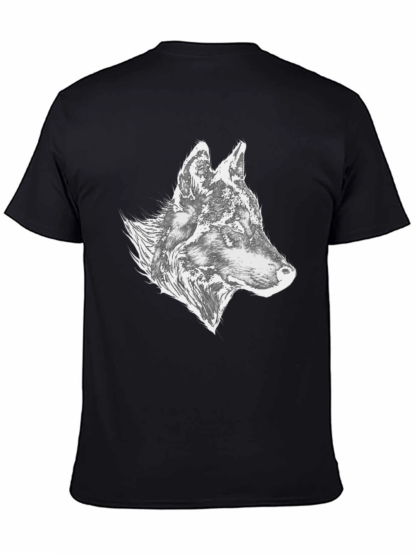 Wolf Graphic Tee - Stylish Mens Black T-Shirt