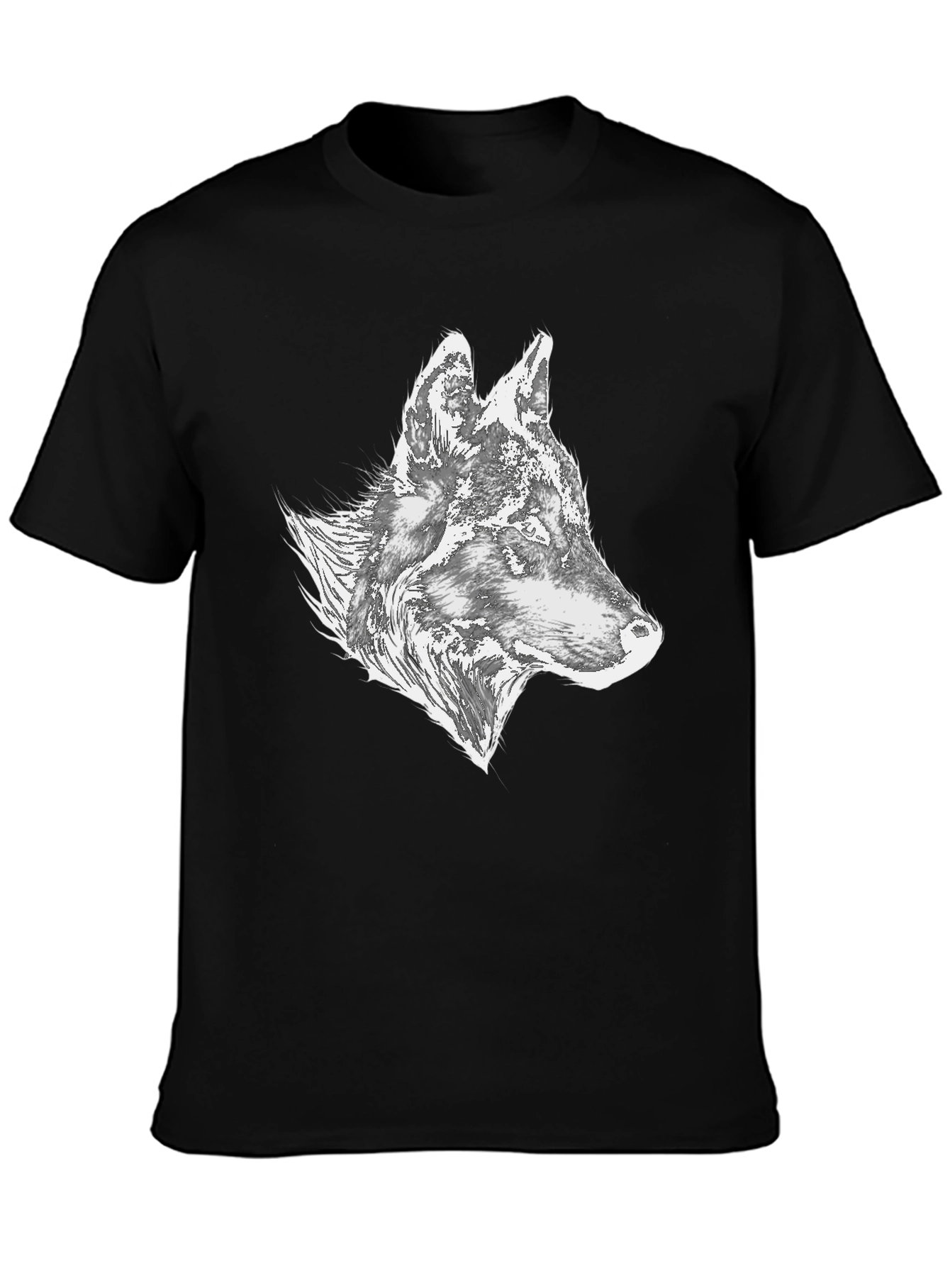 Wolf Graphic Tee - Stylish Mens Black T-Shirt
