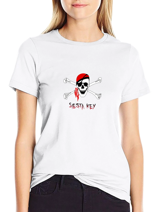 Siesta Key Pirate Skull Graphic T-Shirt