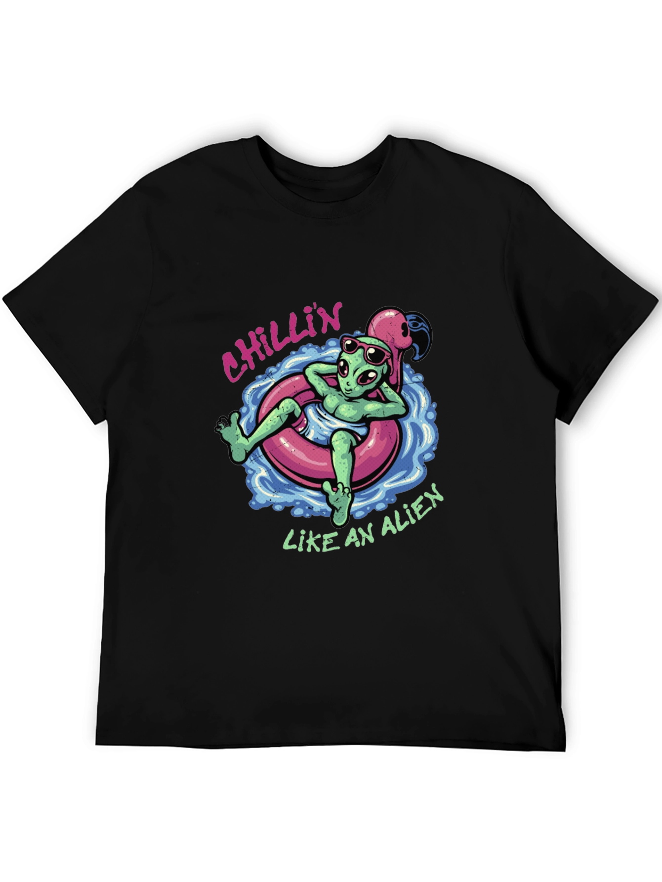 Chillin Alien Graphic T-Shirt - Summer Relax Vibes