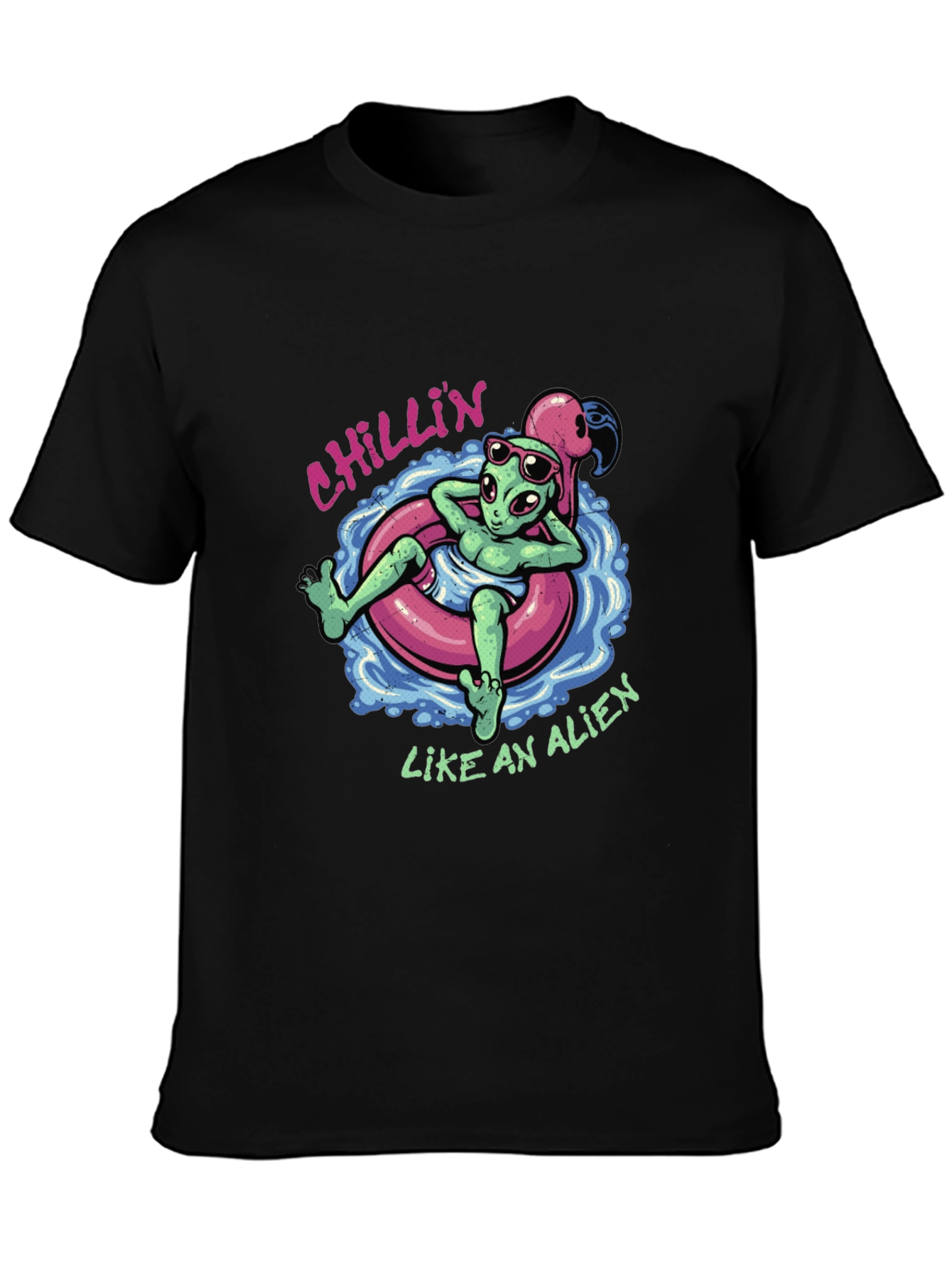 Chillin Alien Graphic T-Shirt - Summer Relax Vibes