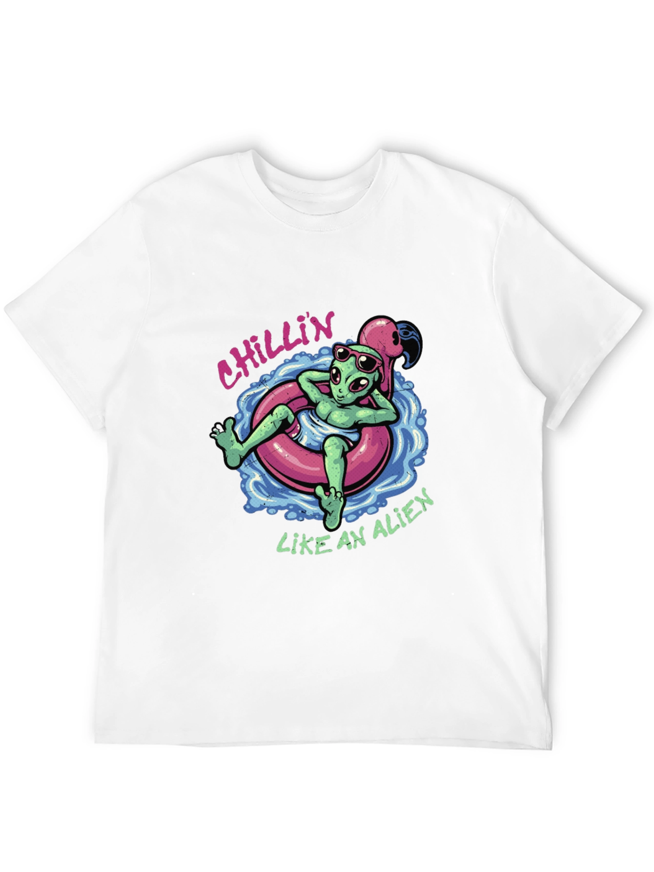 Chillin Alien Graphic T-Shirt - Summer Relax Vibes