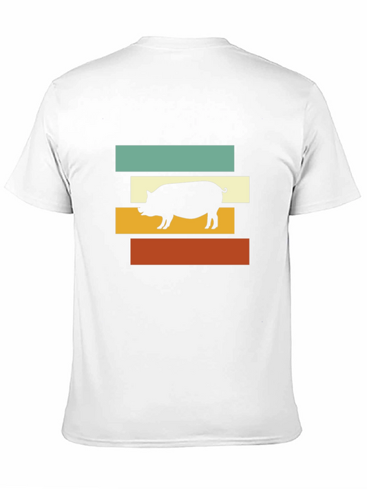 Retro Pig Graphic Tee - Vintage Farm Animal Shirt