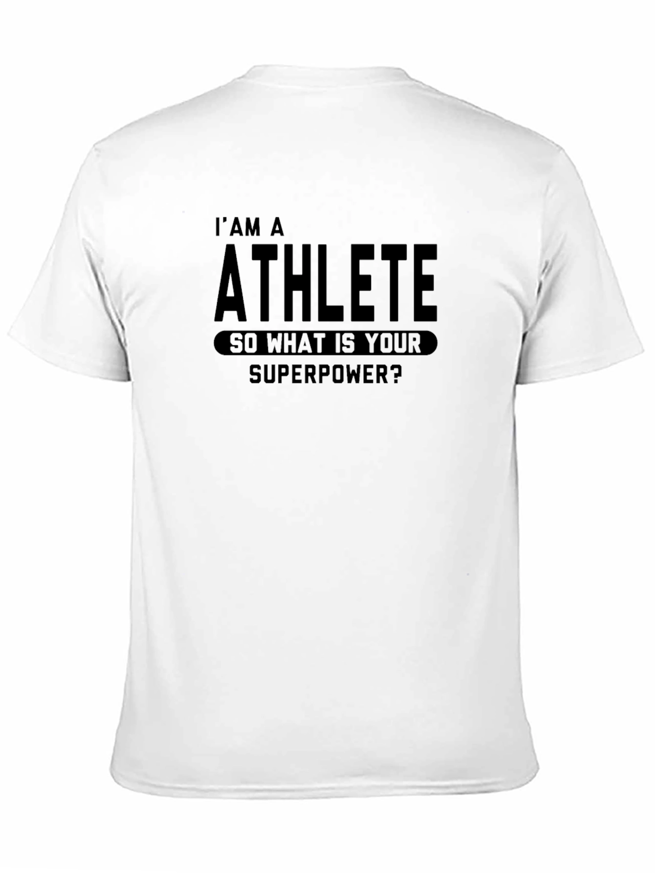 Athlete Superpower Graphic Tee - Black Cotton T-Shirt