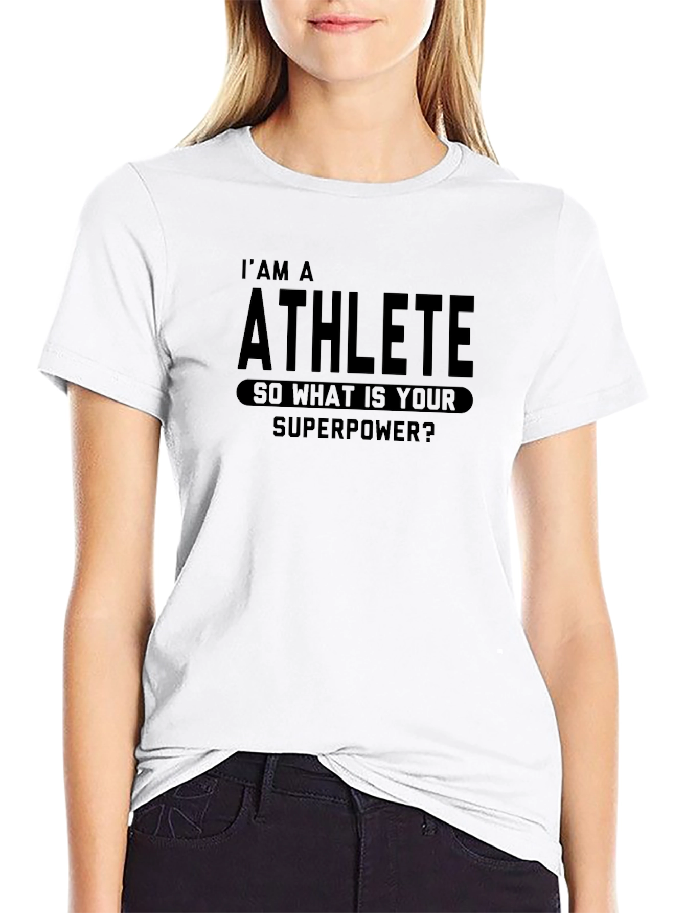Athlete Superpower Graphic Tee - Black Cotton T-Shirt
