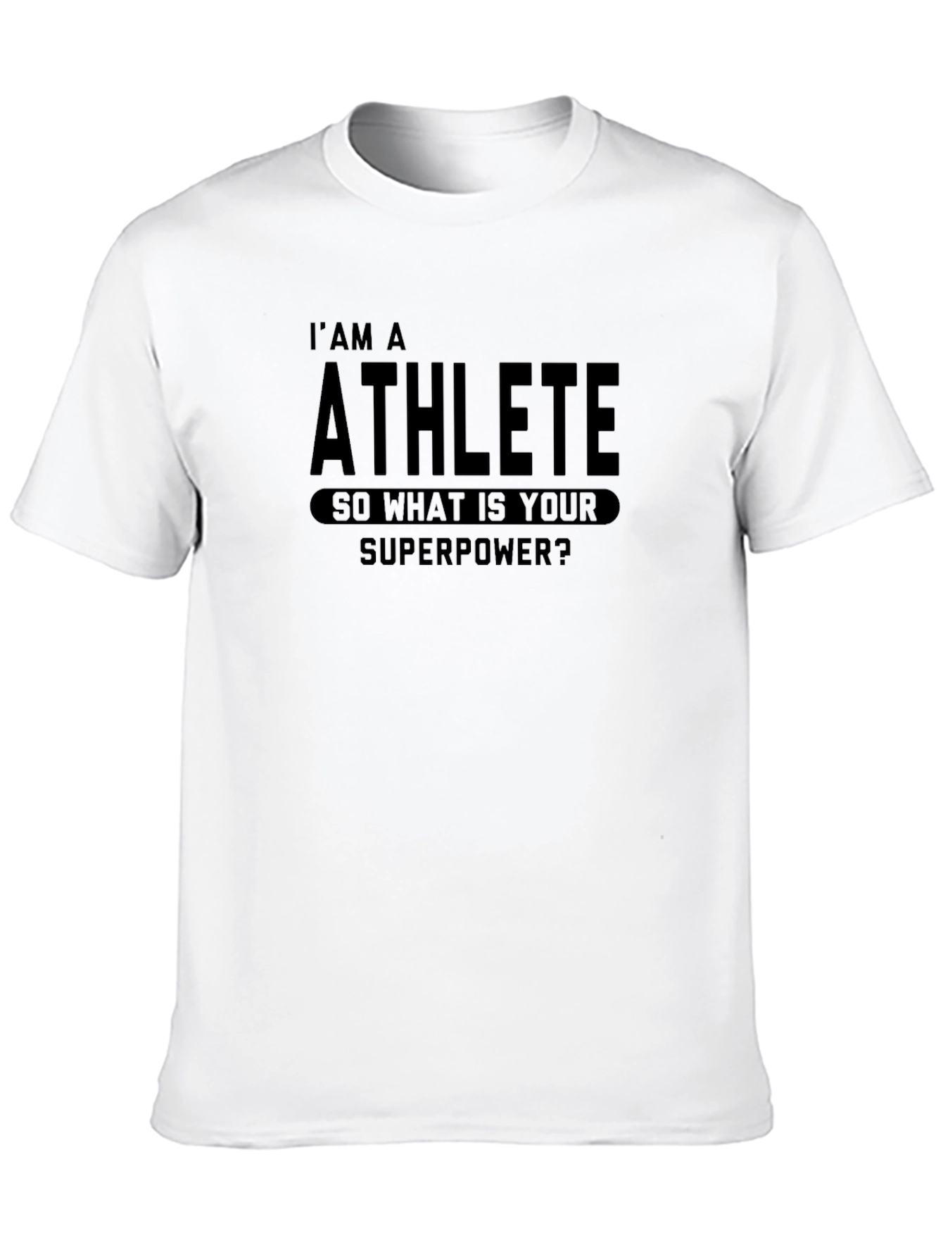 Athlete Superpower Graphic Tee - Black Cotton T-Shirt