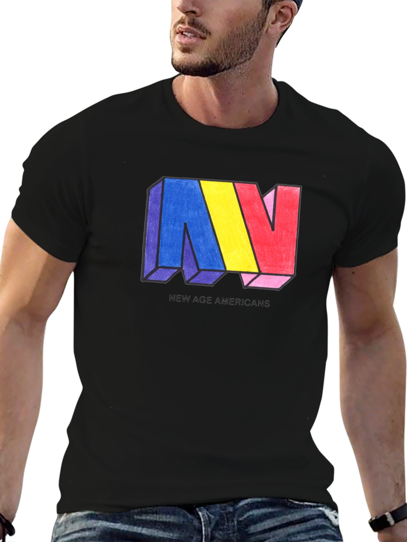 New Age Americans Graphic T-Shirt - Black