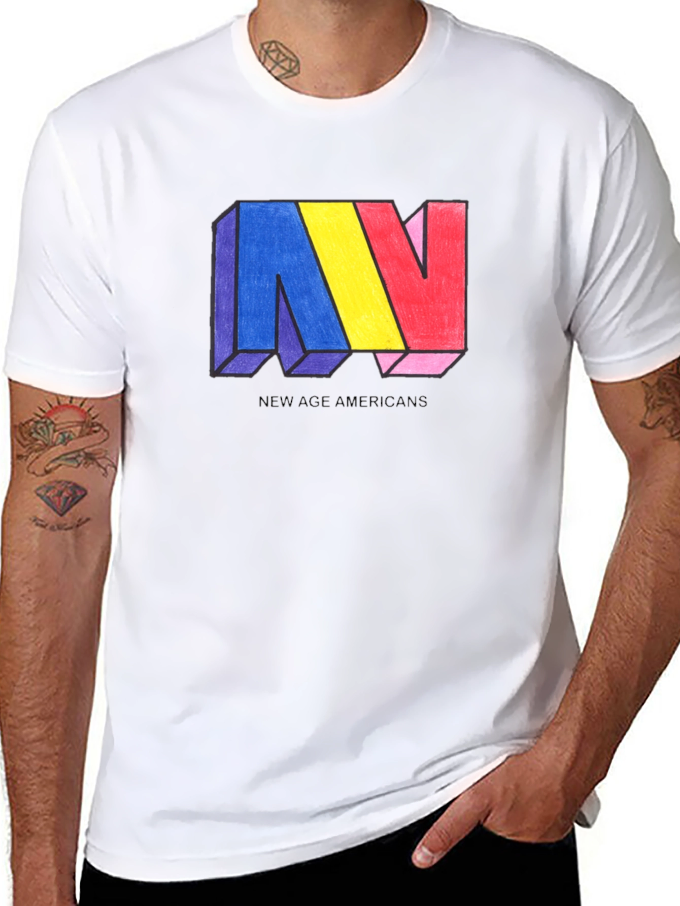 New Age Americans Graphic T-Shirt - Black