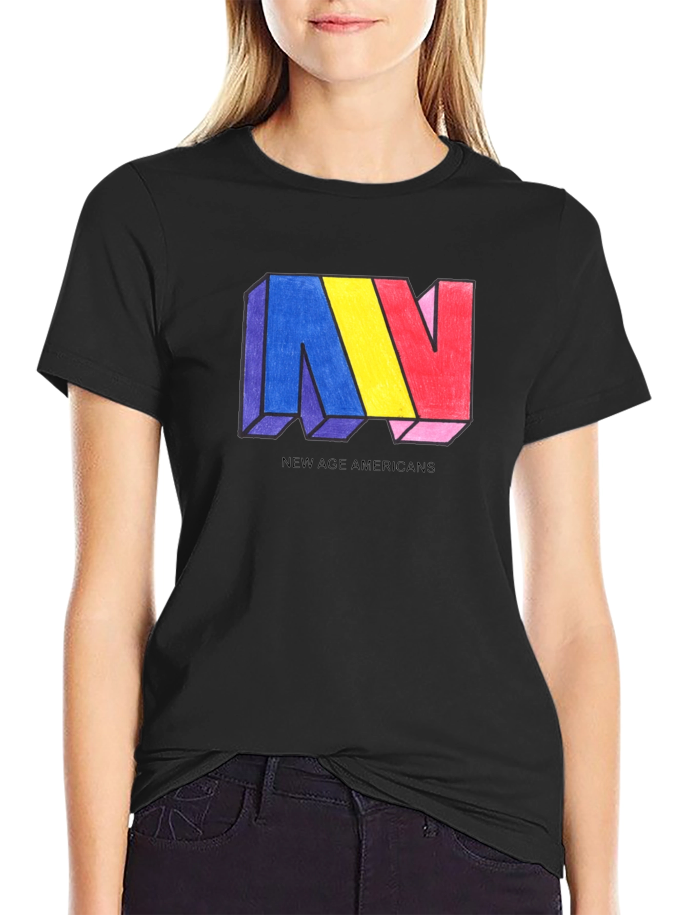 New Age Americans Graphic T-Shirt - Black