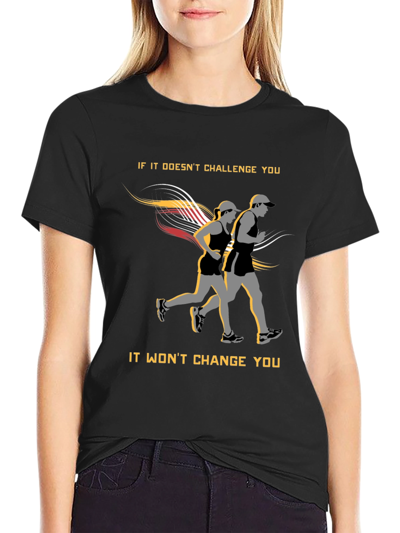 Motivational Running T-Shirt: Challenge Yourself!