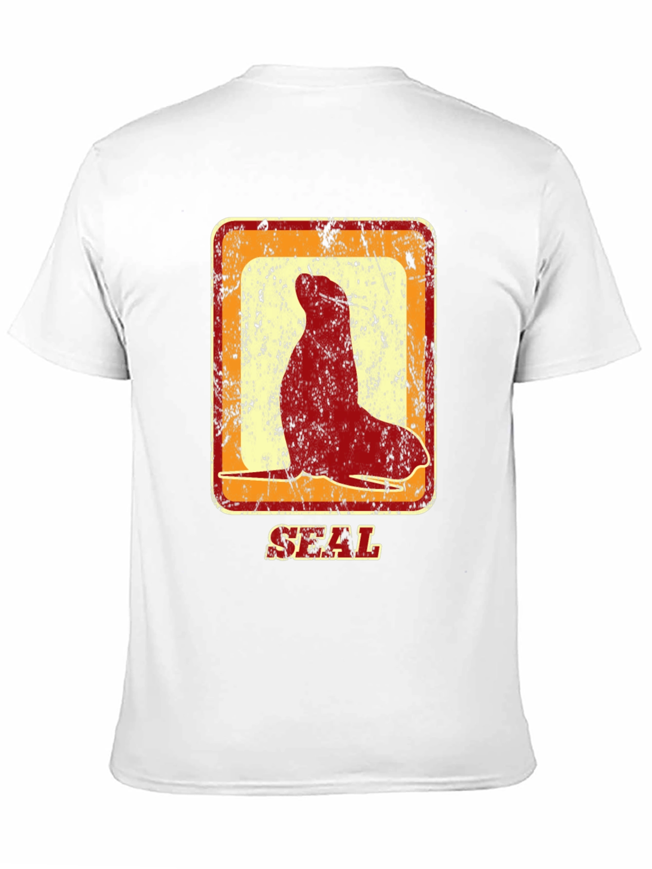Retro Seal Graphic T-Shirt - Distressed Design