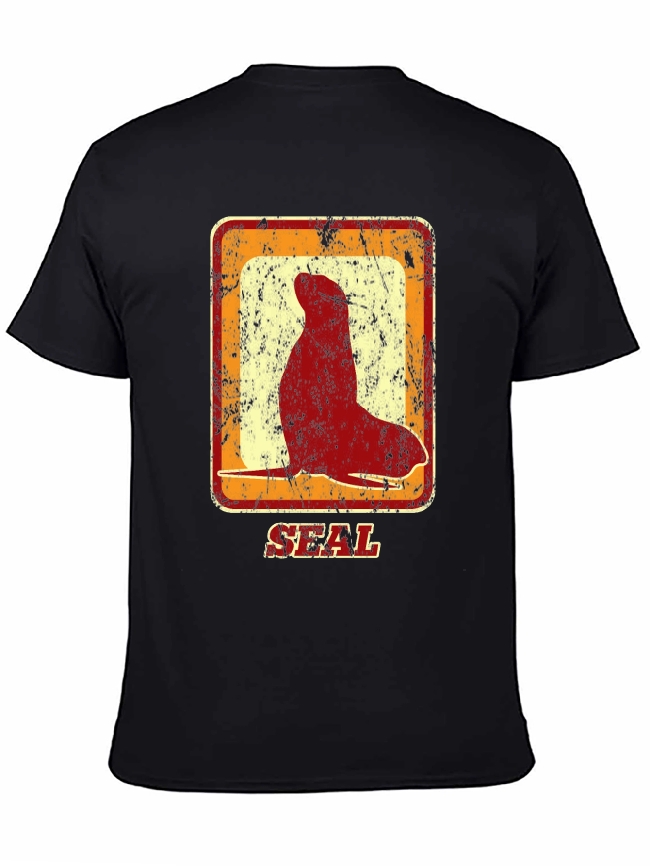 Retro Seal Graphic T-Shirt - Distressed Design