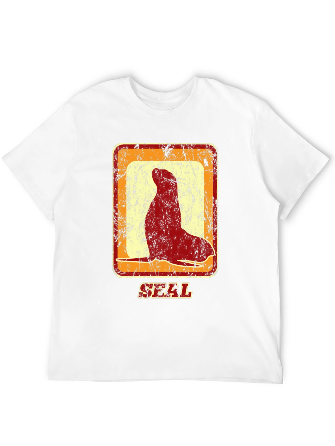 Retro Seal Graphic T-Shirt - Distressed Design