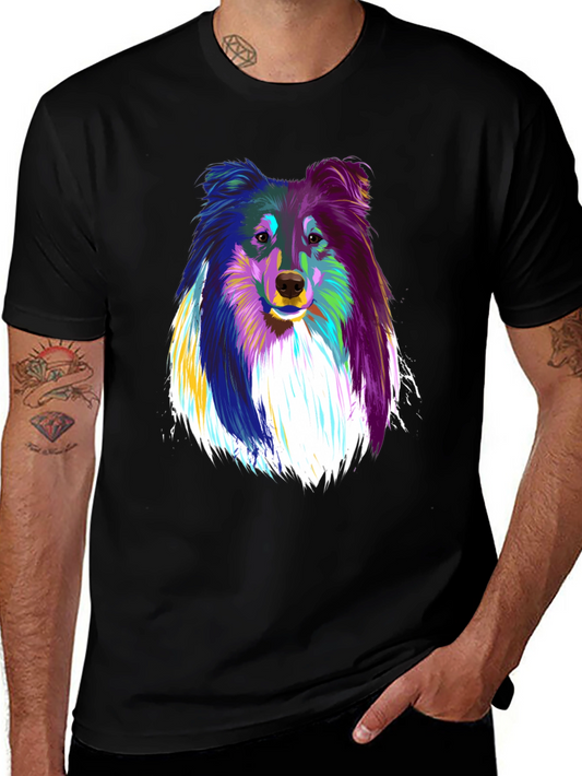 Colorful Sheltie Dog Graphic Tee