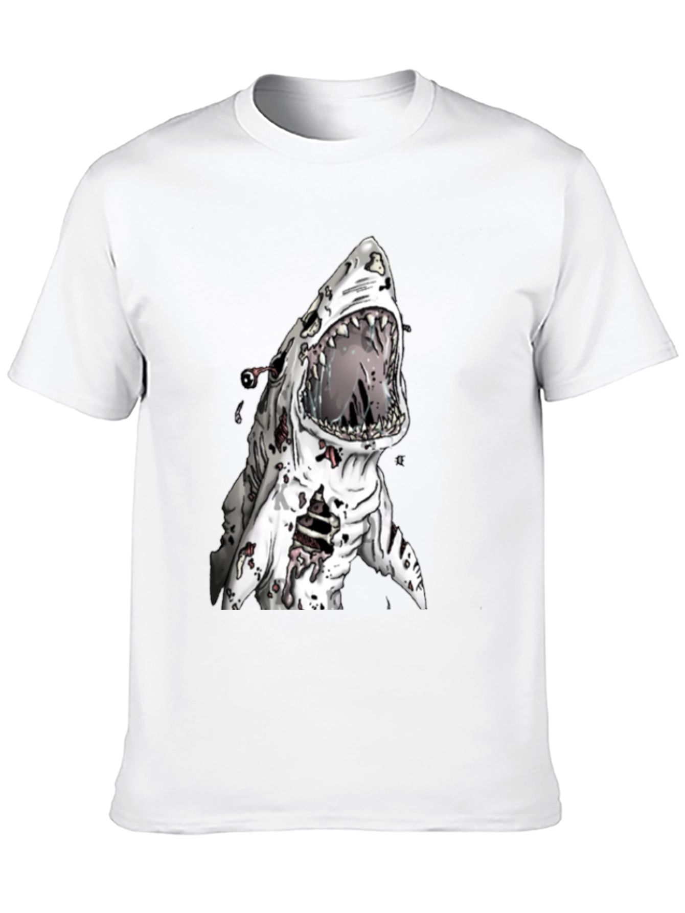 Zombie Shark Graphic Tee - Mens Black T-Shirt