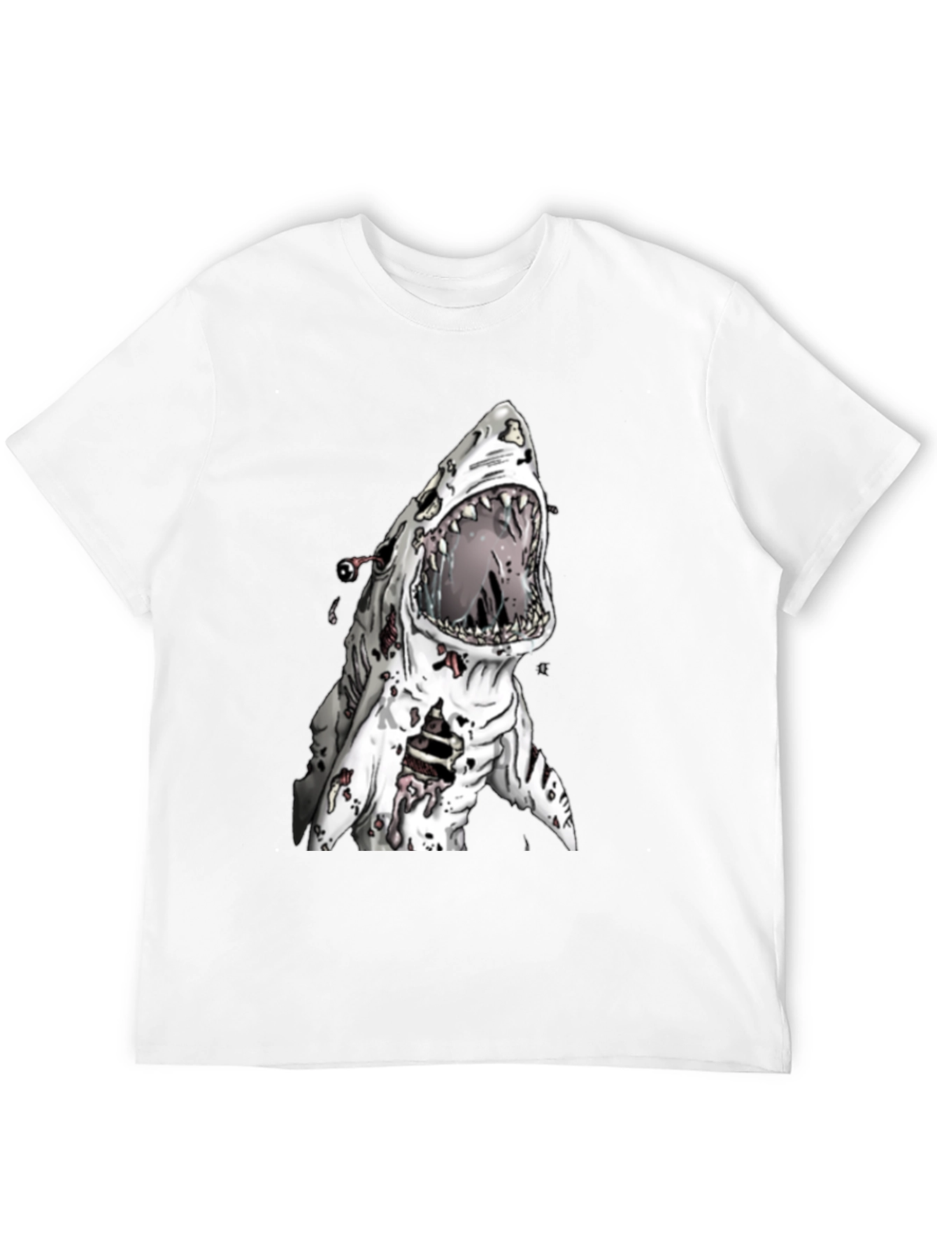 Zombie Shark Graphic Tee - Mens Black T-Shirt