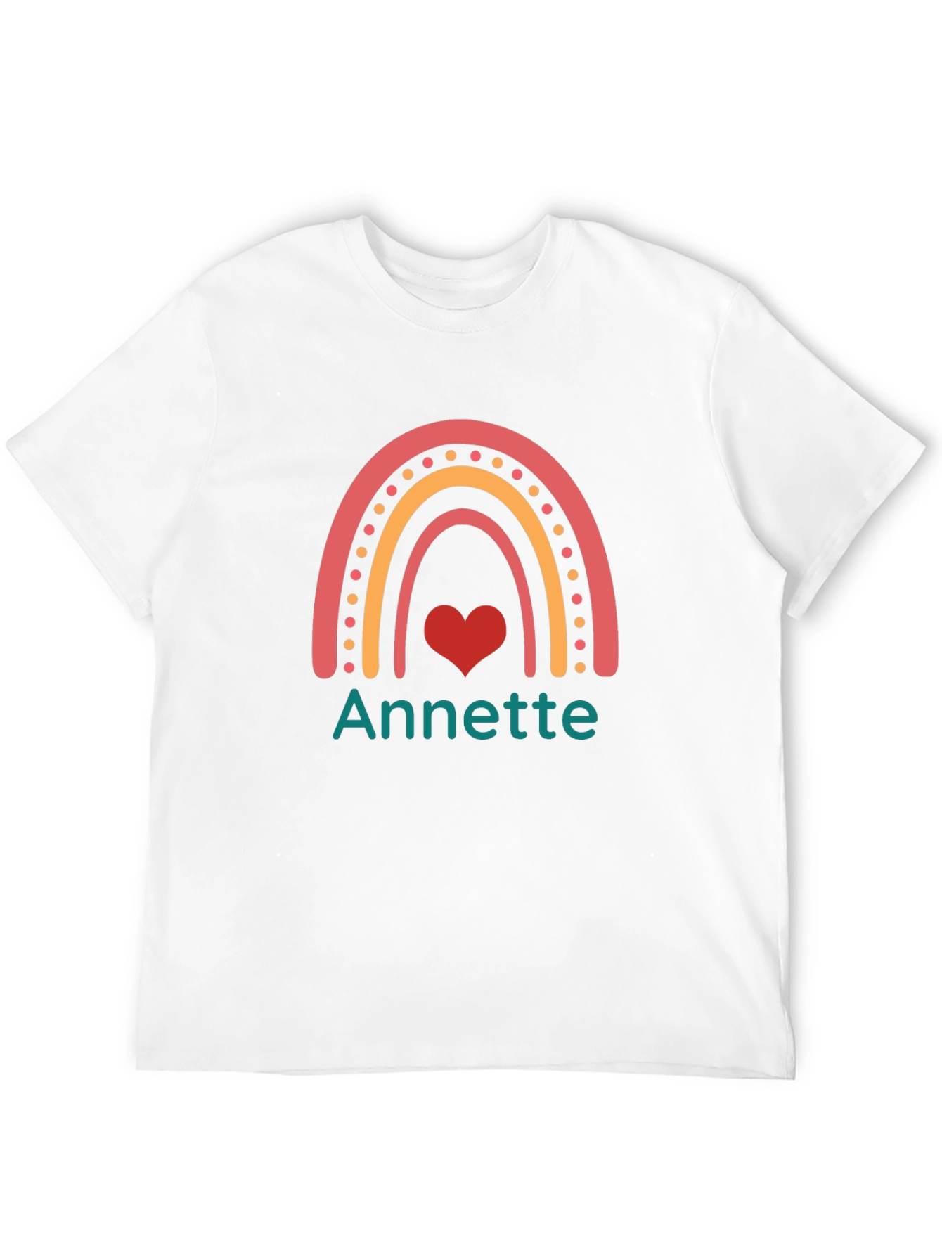 Annette Rainbow Heart Tee - Custom Name Shirt
