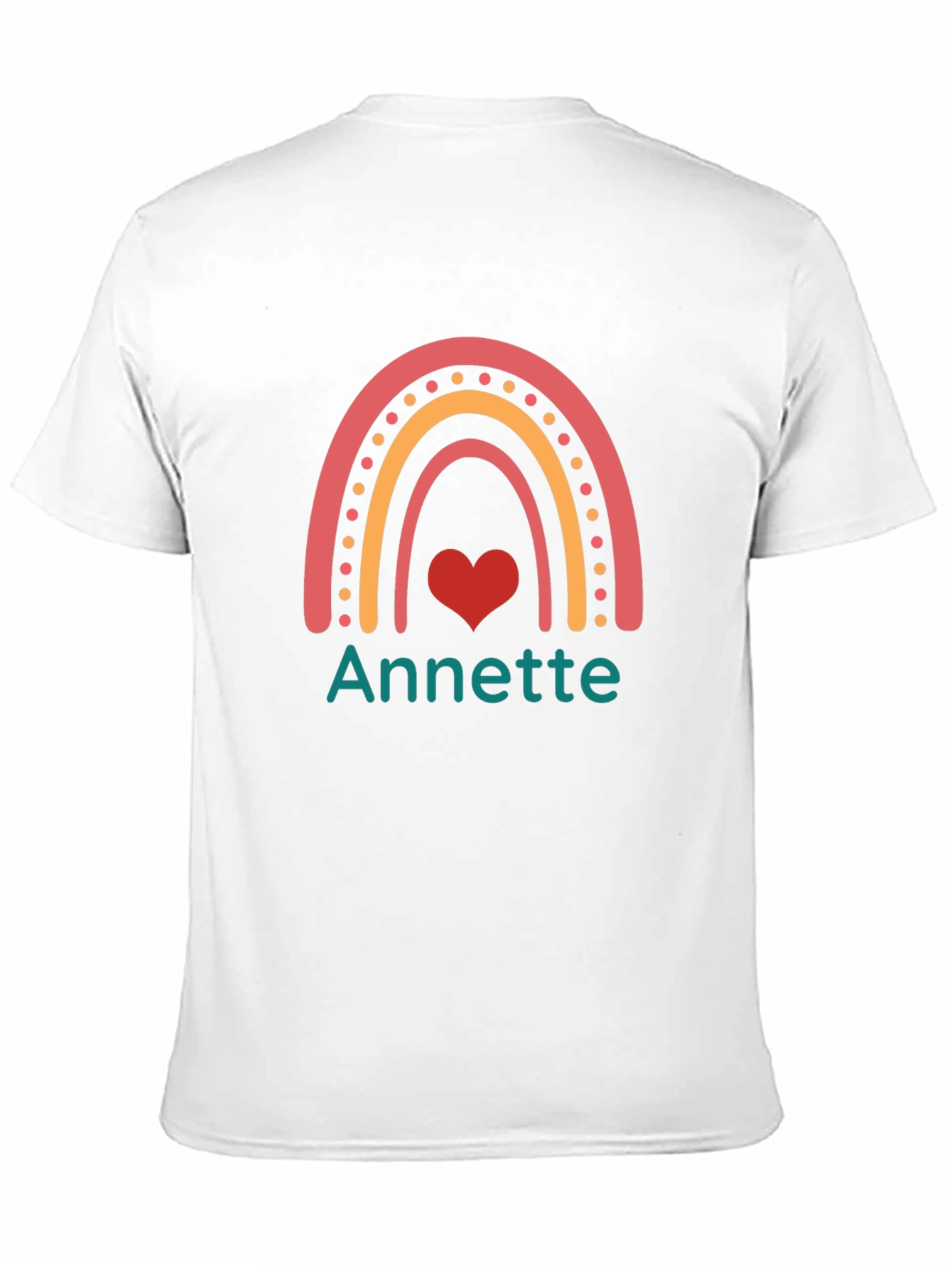 Annette Rainbow Heart Tee - Custom Name Shirt