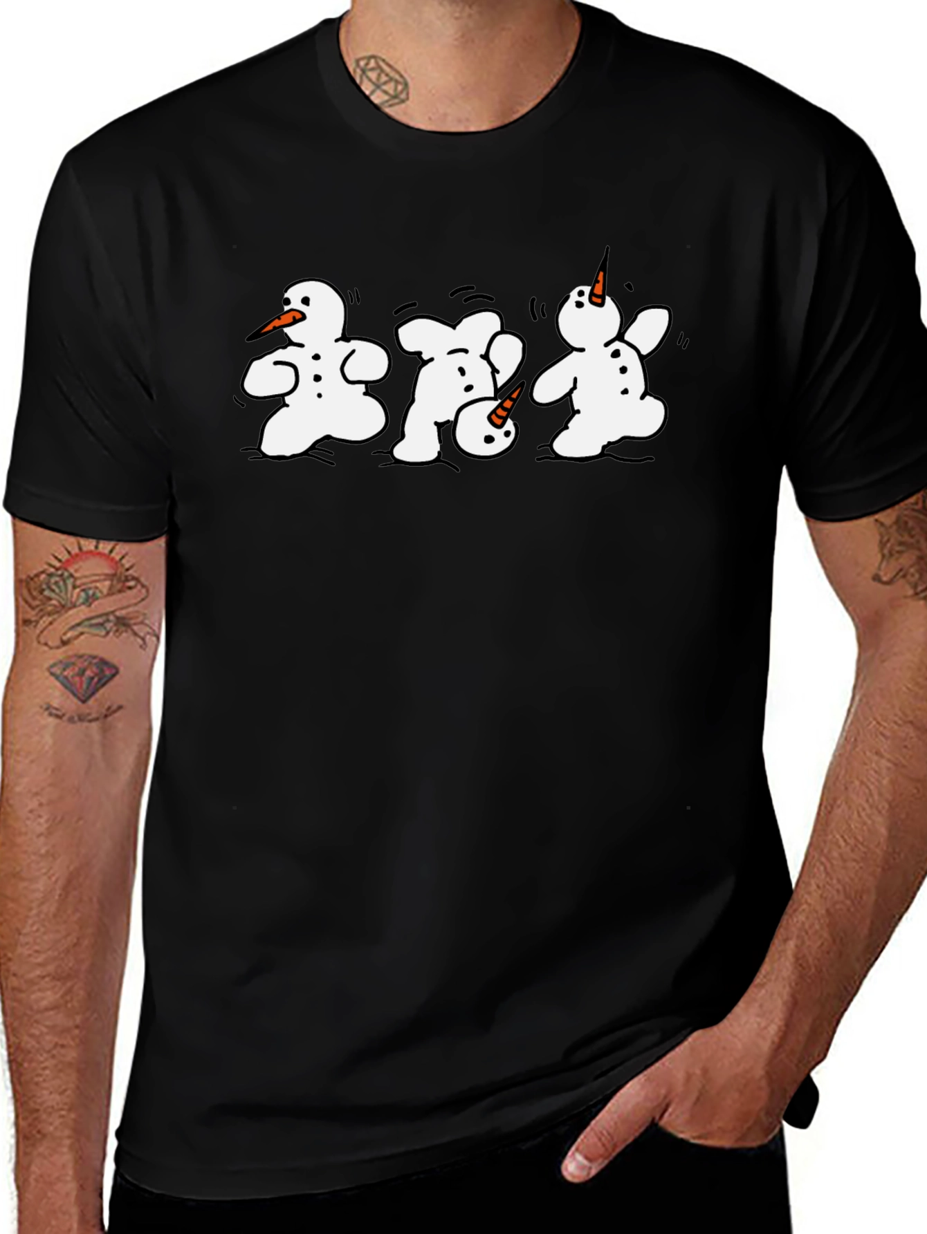Dancing Snowmen Graphic T-Shirt