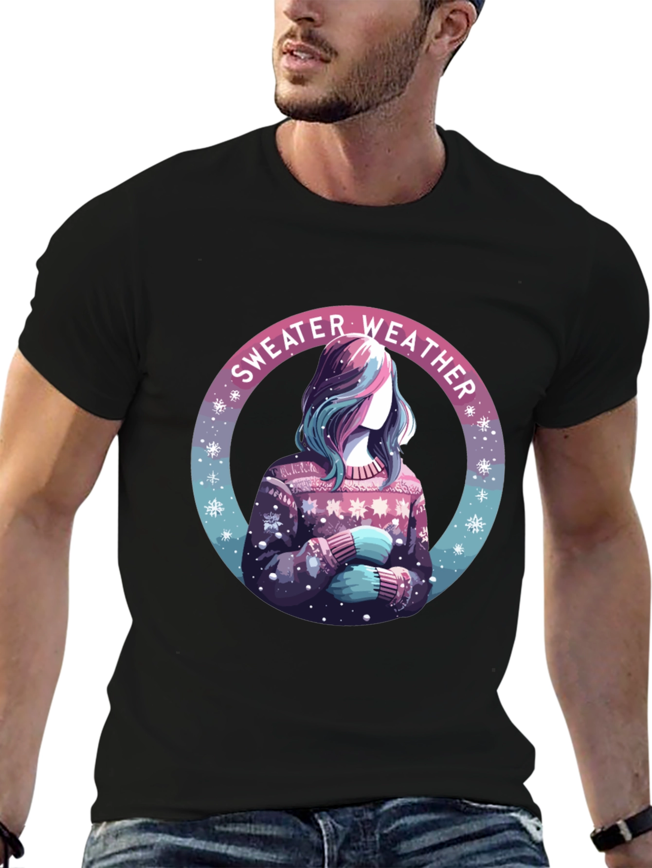 Sweater Weather Graphic Tee - Stylish Winter T-Shirt