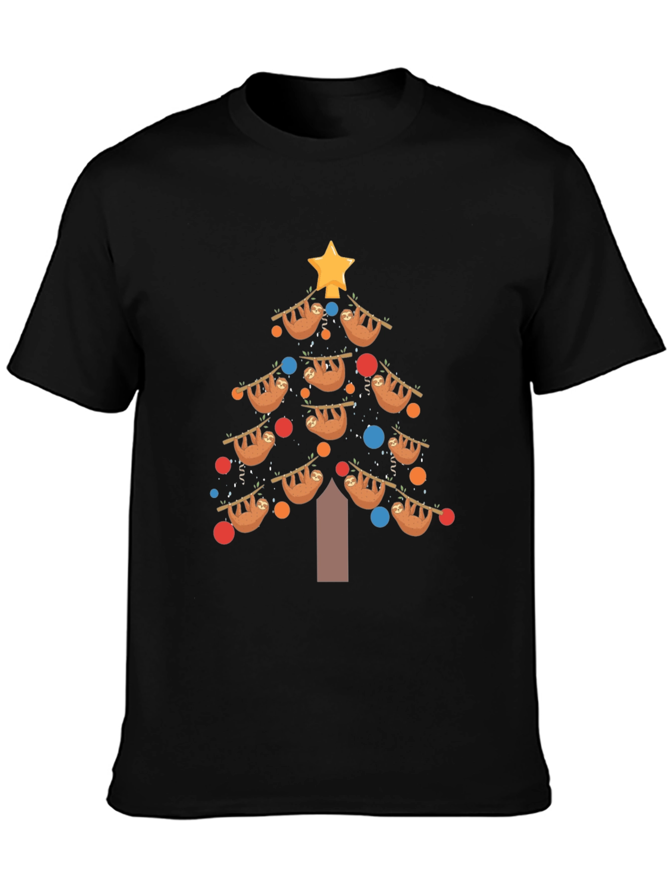 Festive Sloth Christmas Tree T-Shirt