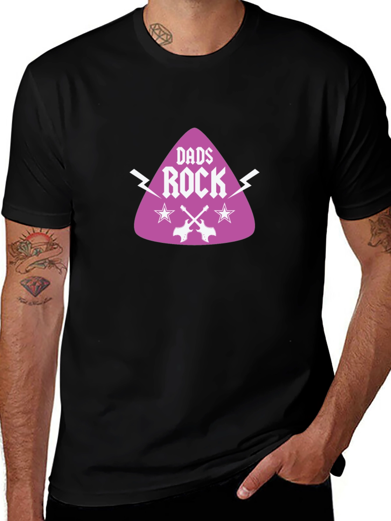 Dads Rock Graphic Tee - Cool Fathers Day Gift