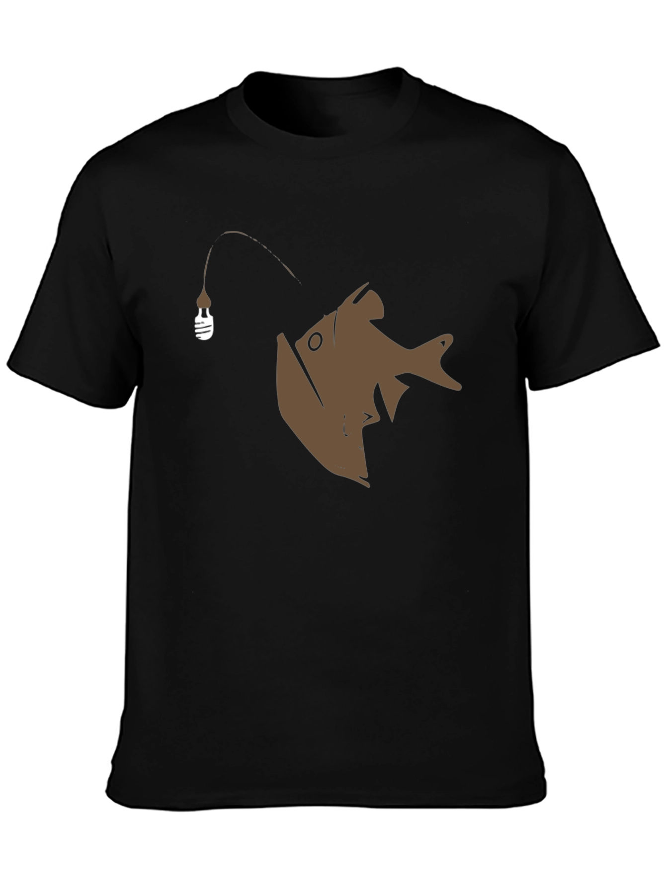 Angler Fish Graphic Tee - Black Cotton T-Shirt