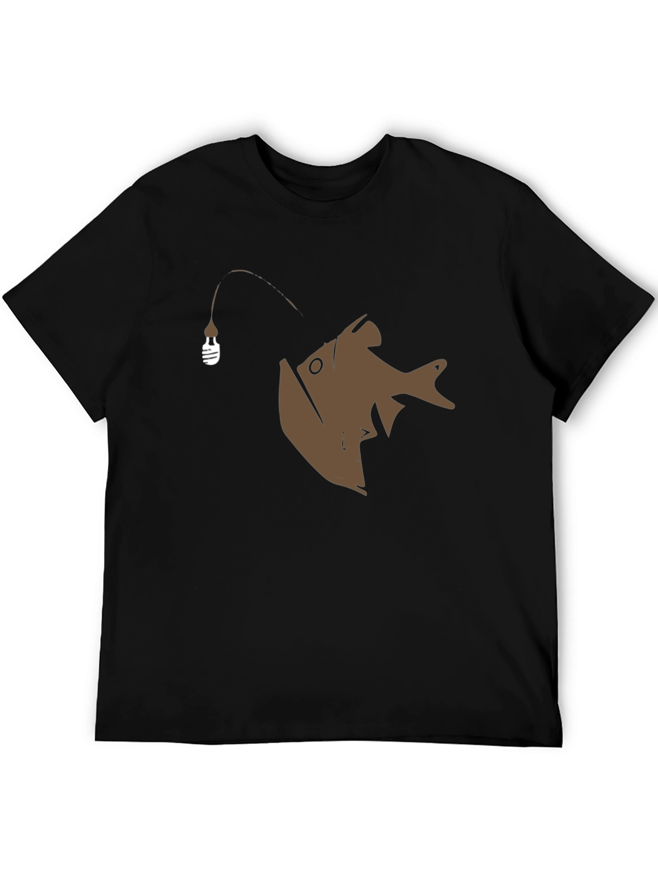 Angler Fish Graphic Tee - Black Cotton T-Shirt