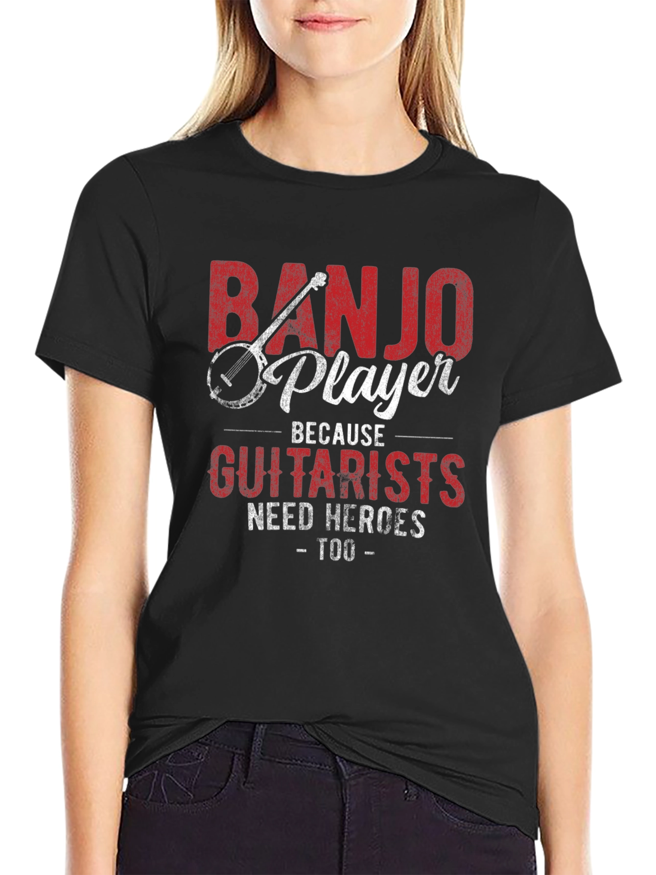 Banjo Player Guitarist Hero Novelty Graphic T-Shirt