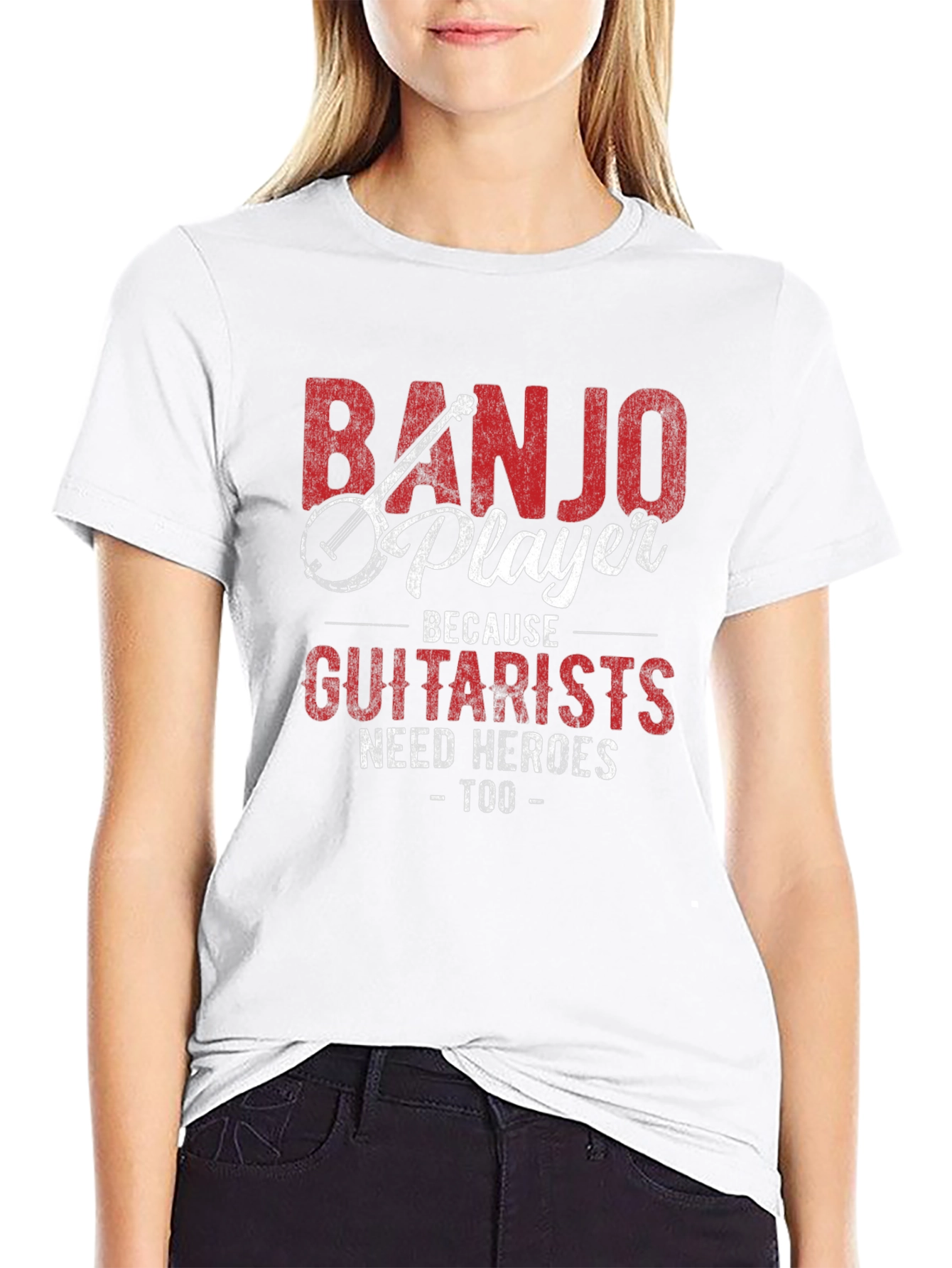 Banjo Player Guitarist Hero Novelty Graphic T-Shirt