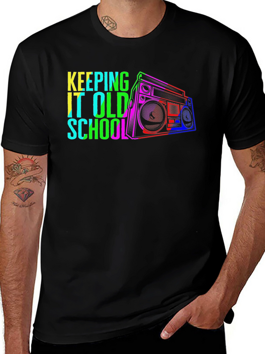 Retro Boombox Graphic T-Shirt - Old School Style