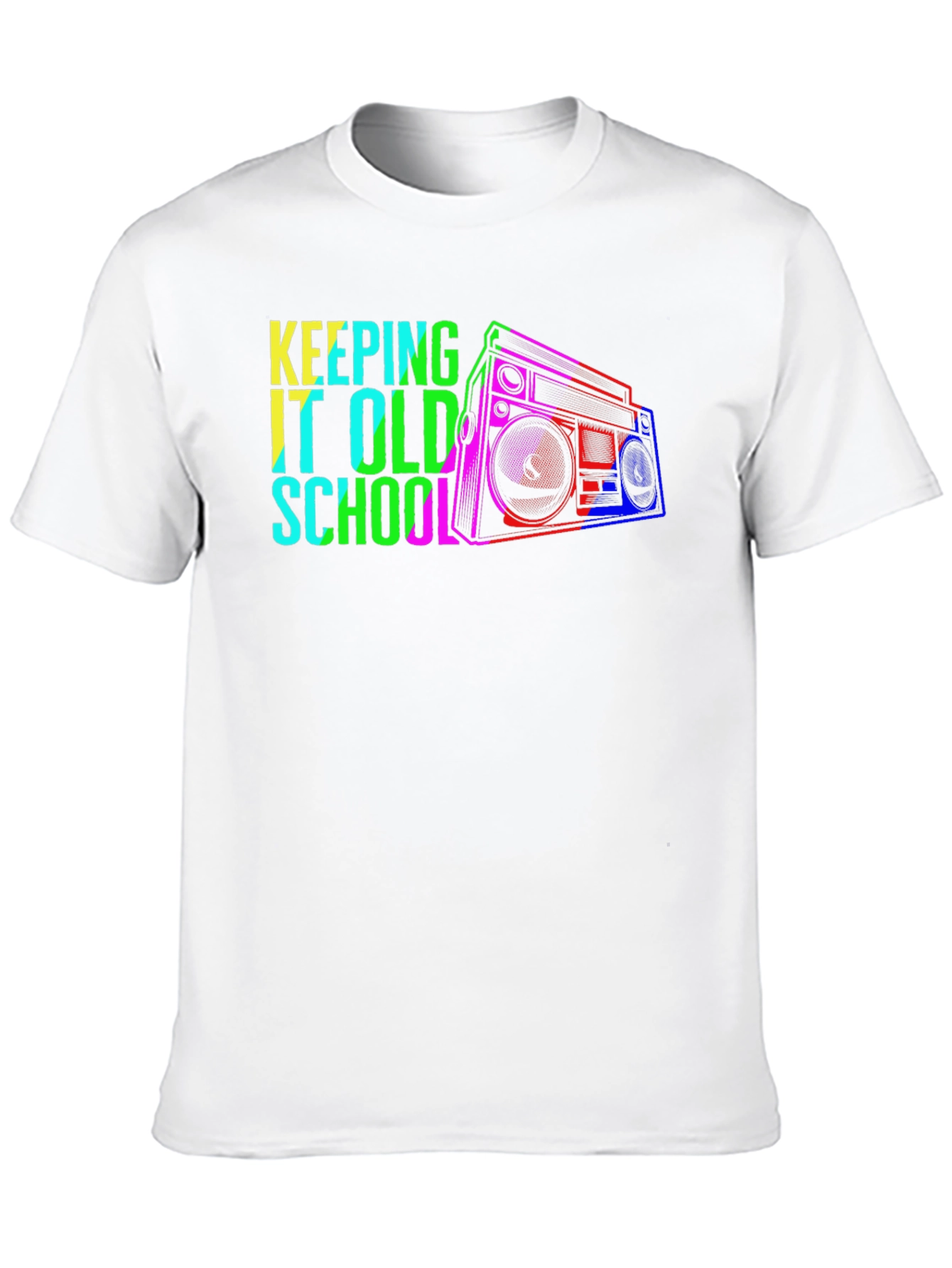 Retro Boombox Graphic T-Shirt - Old School Style