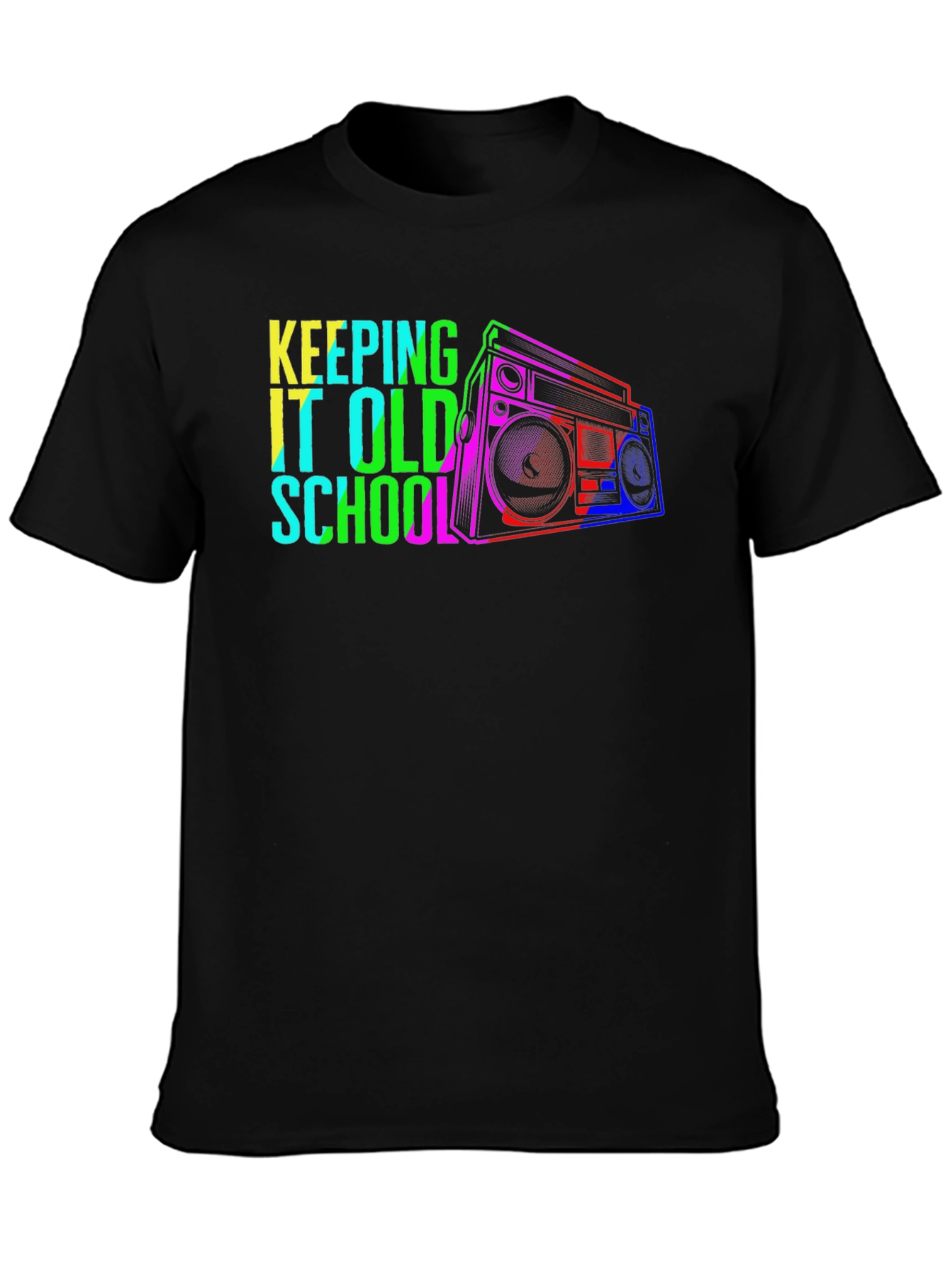 Retro Boombox Graphic T-Shirt - Old School Style