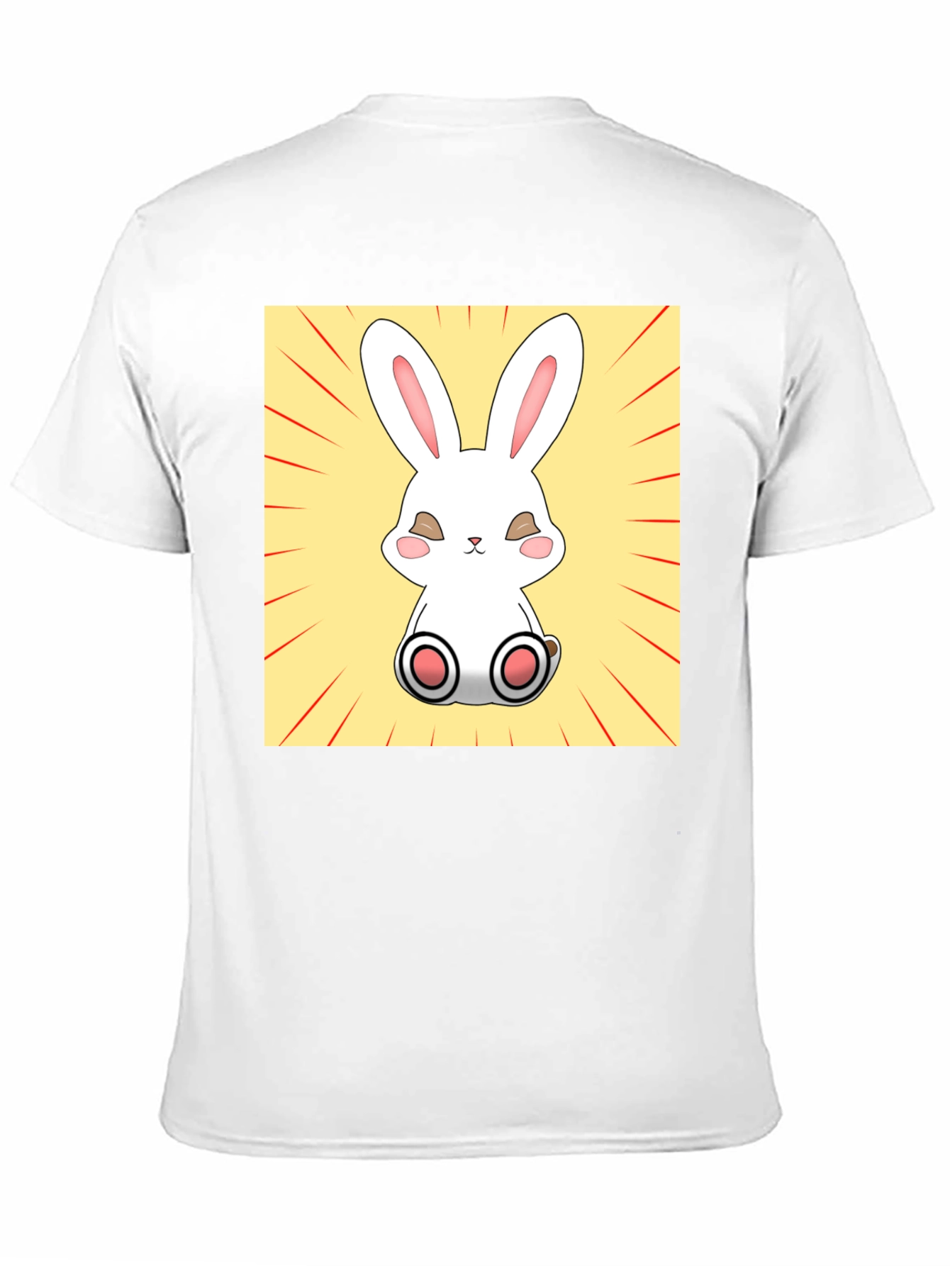 Cute Bunny Graphic Tee - Black Cotton T-Shirt