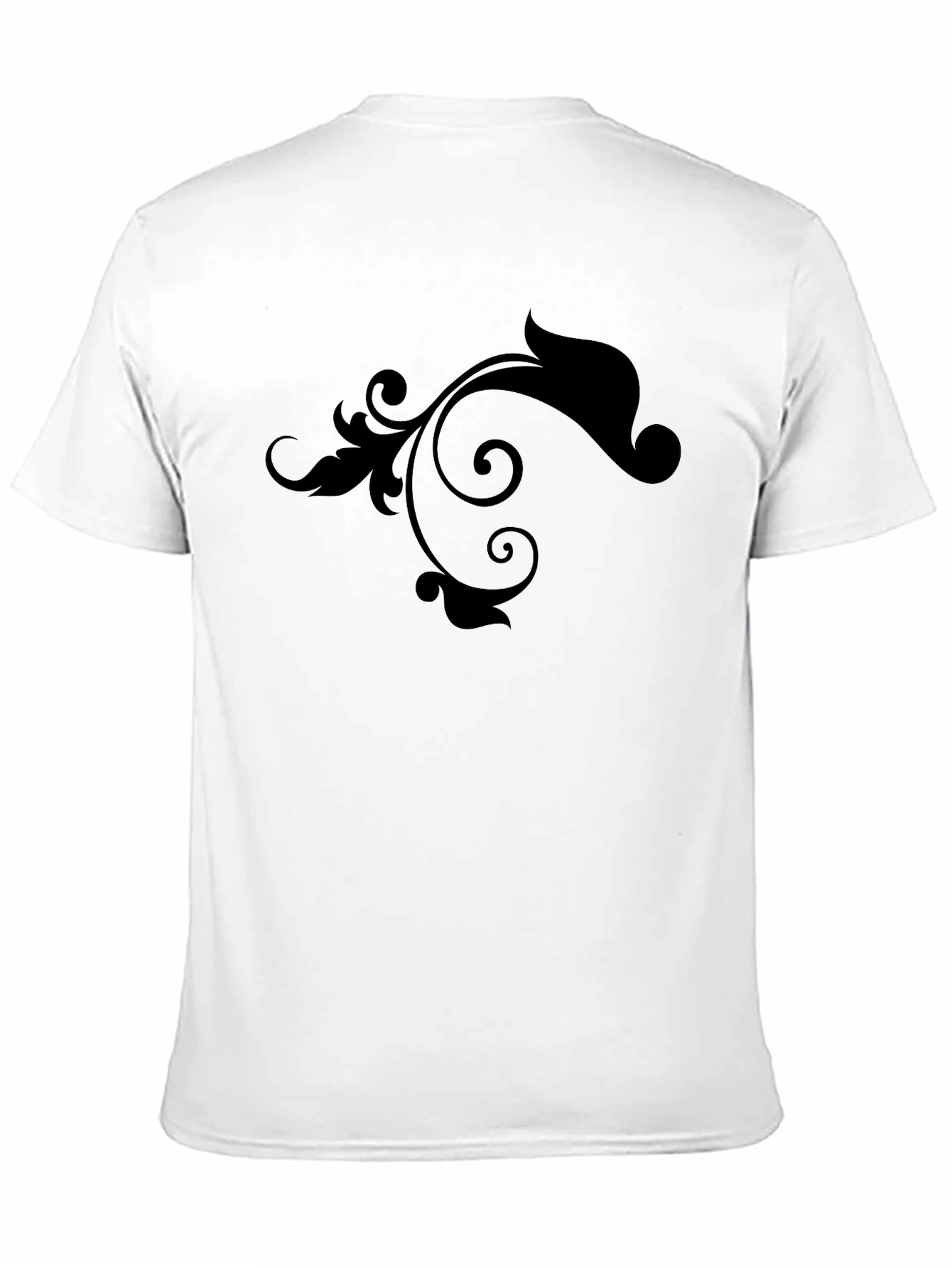 Elegant Black Floral Swirl T-Shirt
