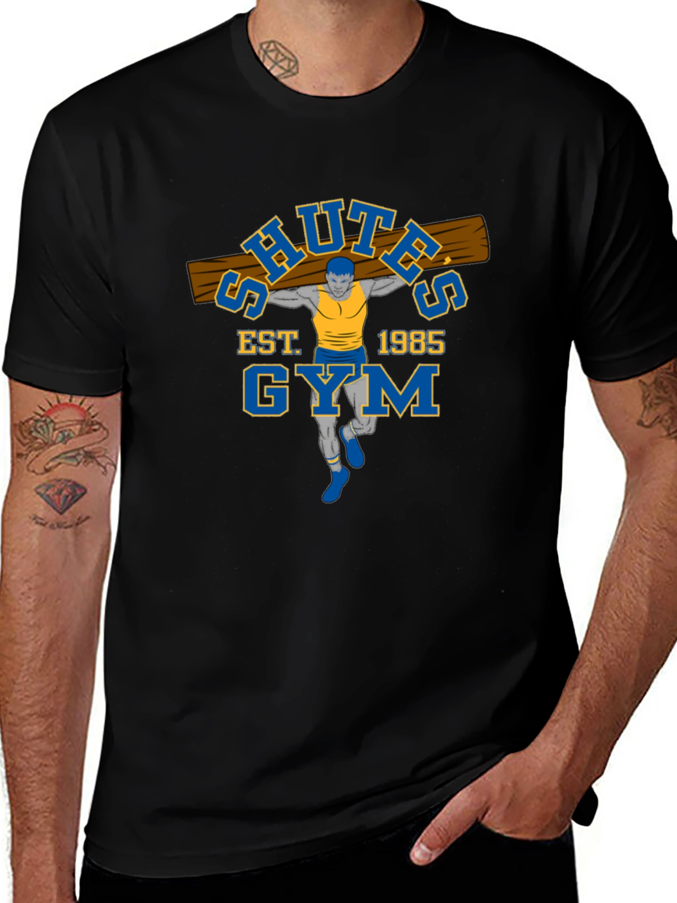 Schutes Gym Est. 1985 Black T-Shirt