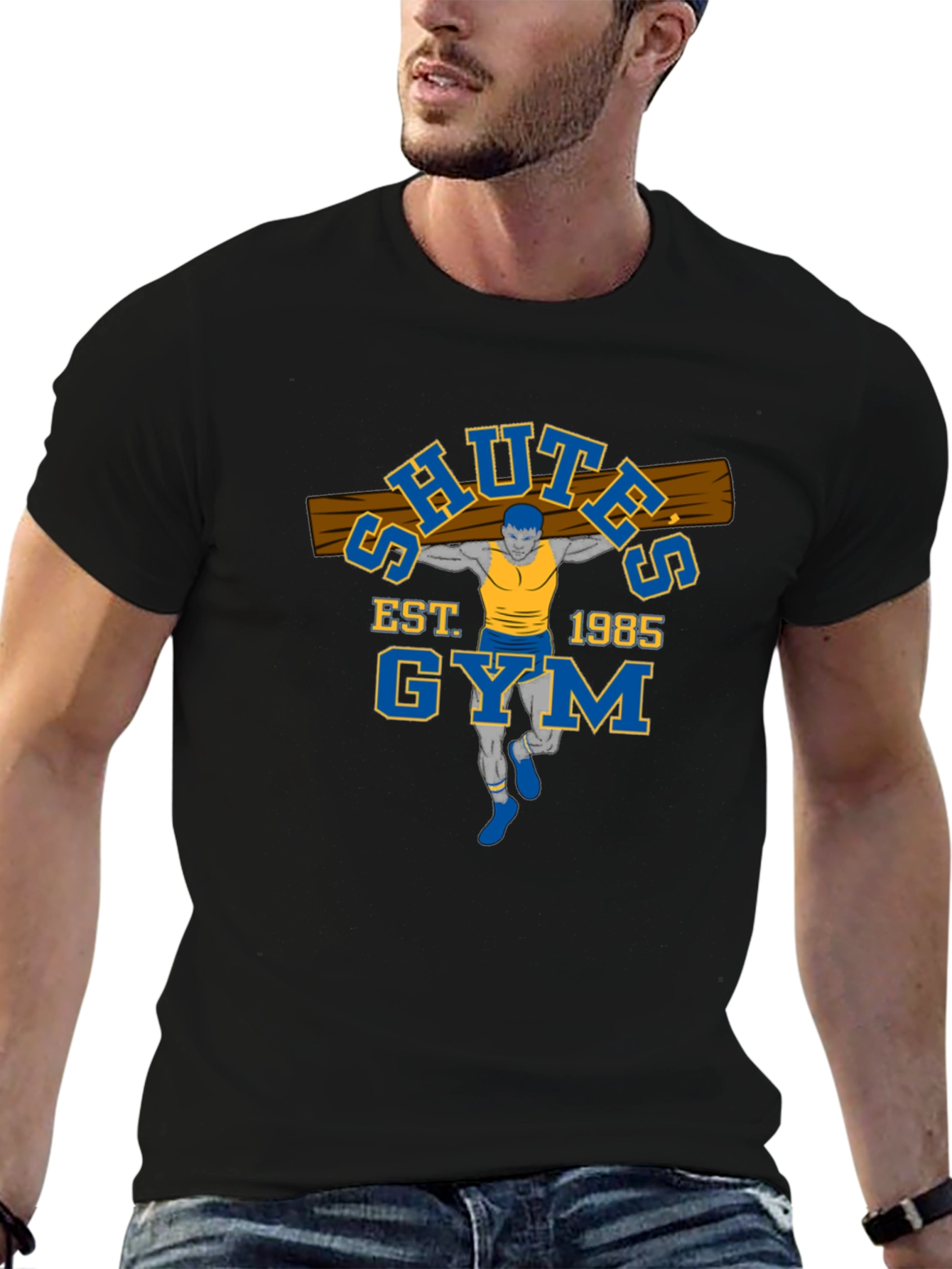 Schutes Gym Est. 1985 Black T-Shirt
