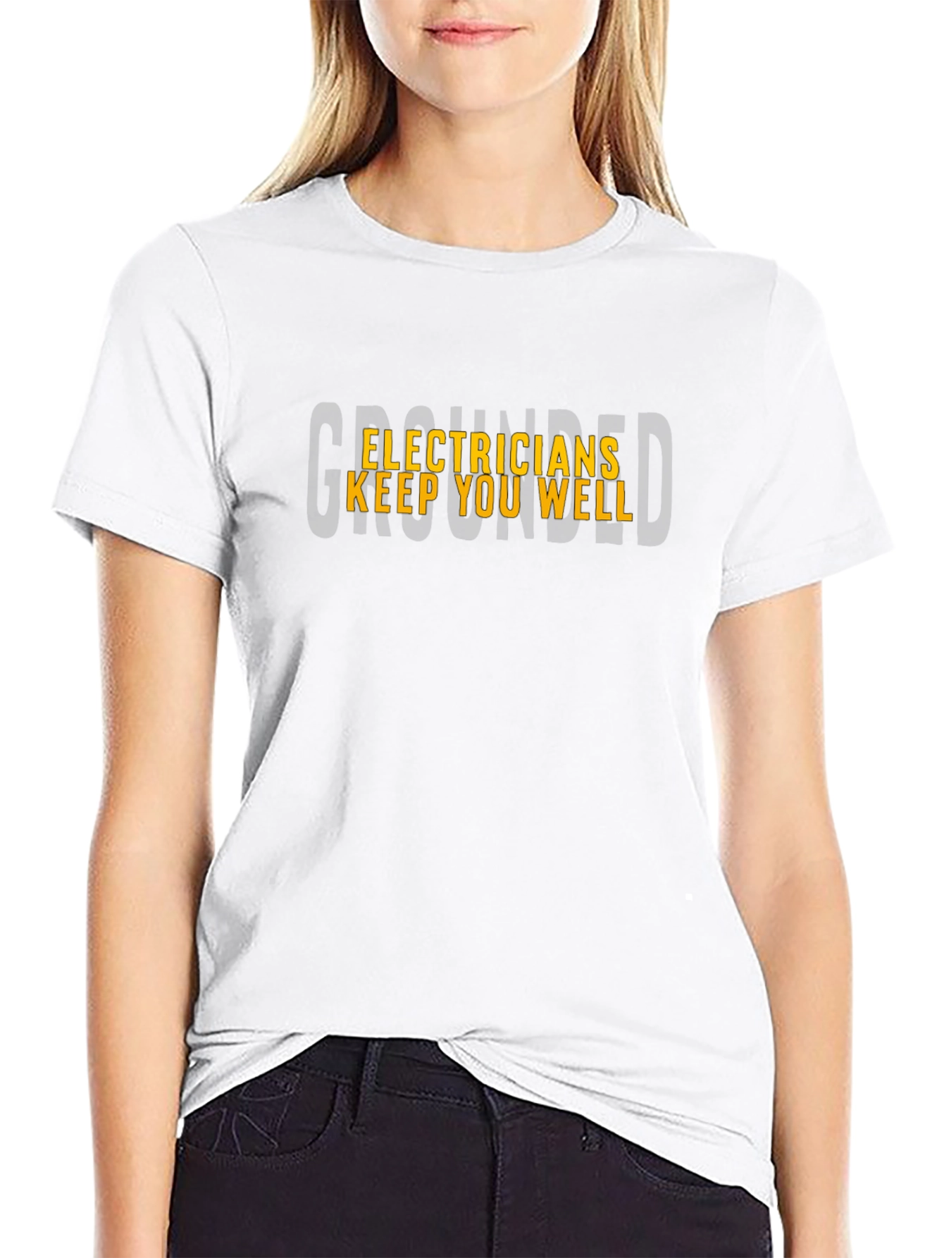 Electricians Keep You Well Black Crew Neck Tee