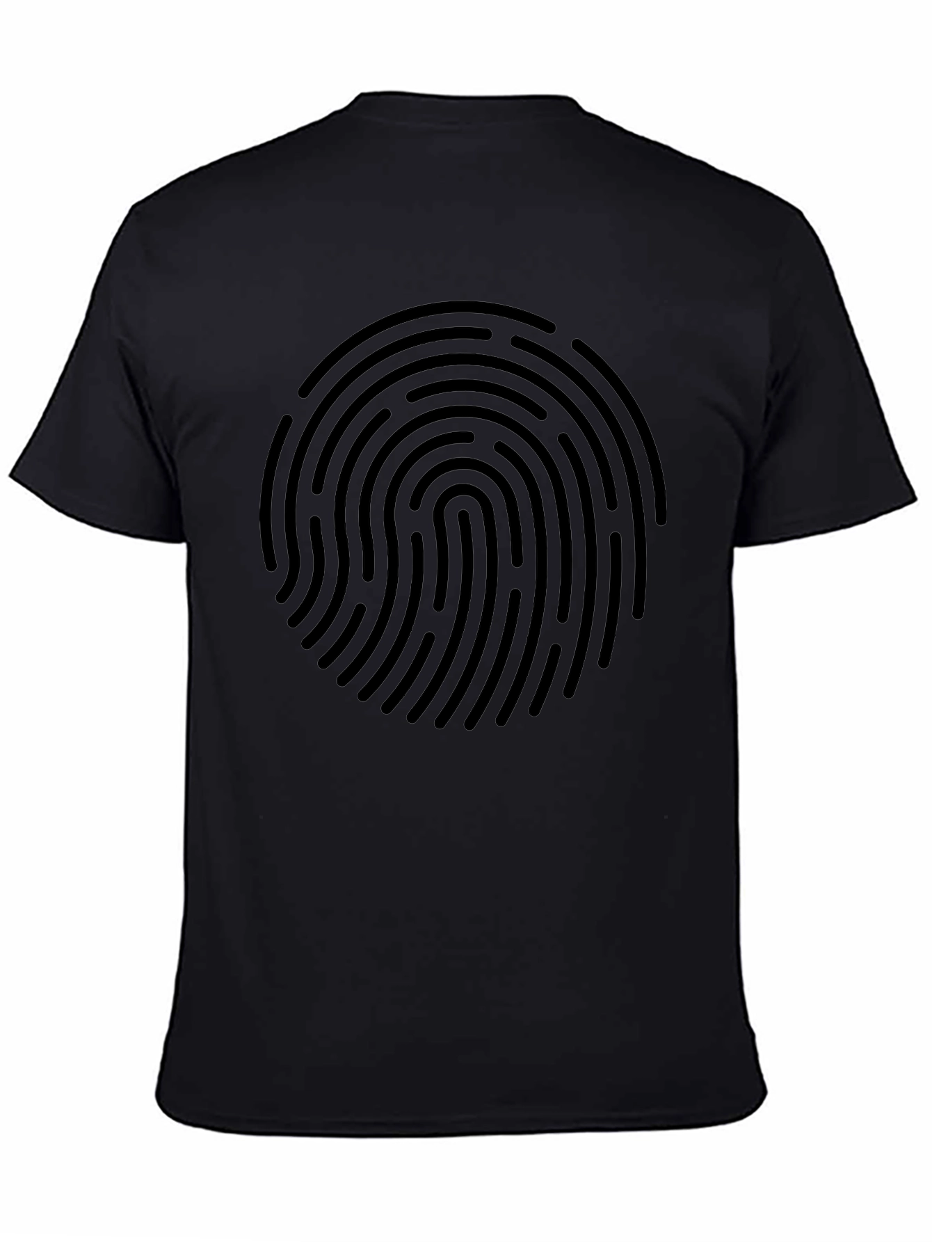 Fingerprint Graphic Black T-Shirt - Unique Design