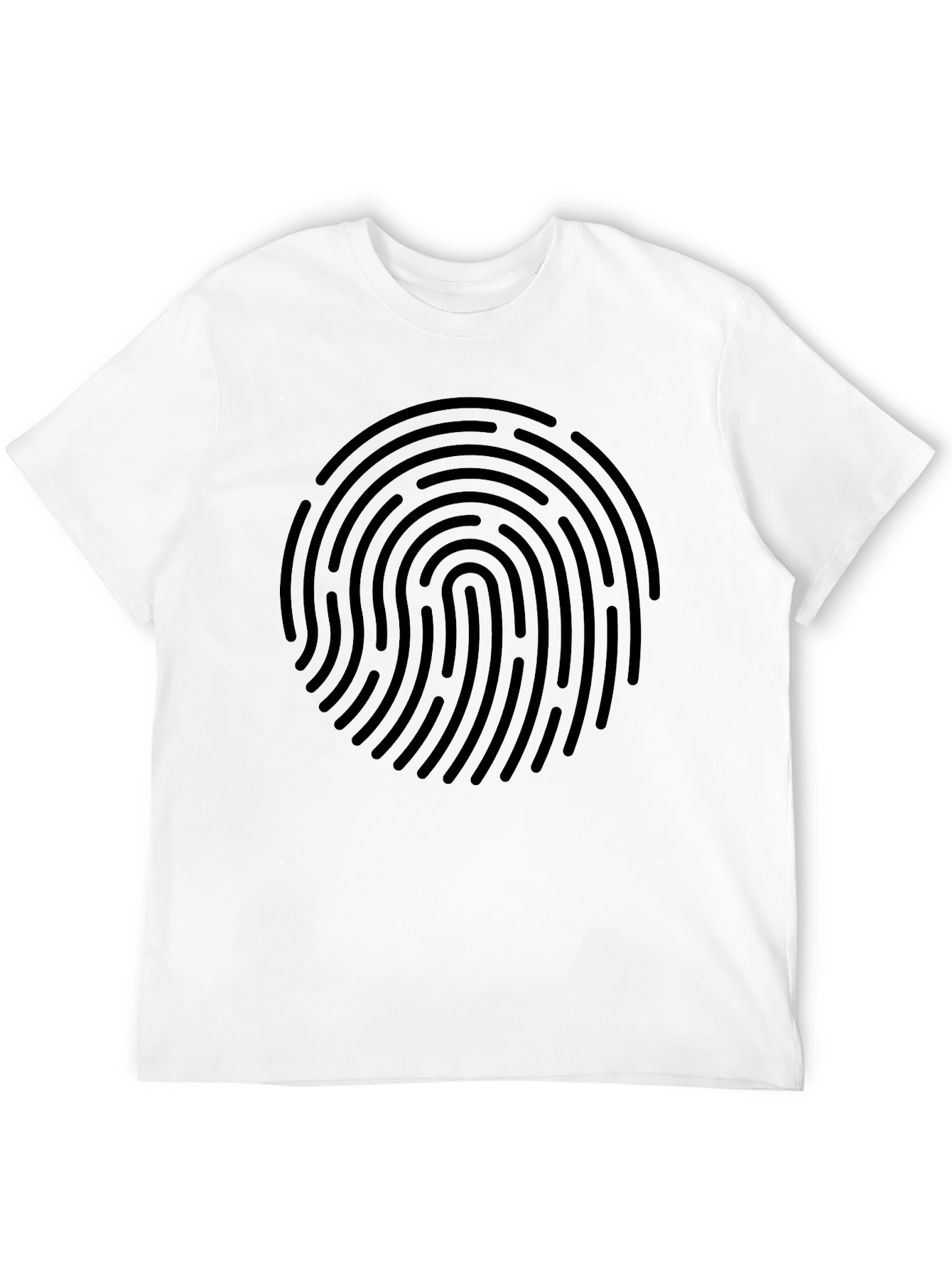 Fingerprint Graphic Black T-Shirt - Unique Design