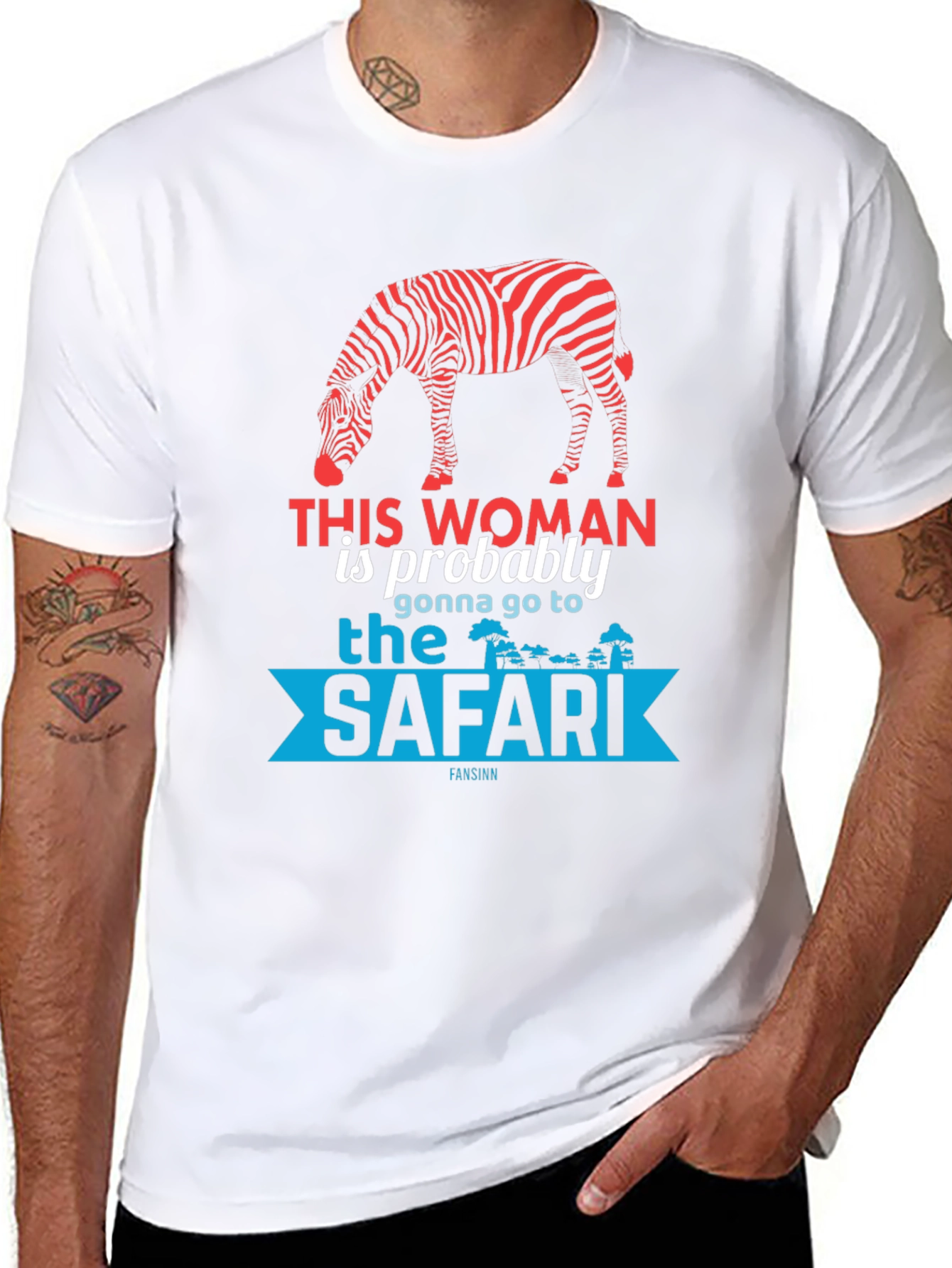 Safari Zebra Graphic Tee - Black Cotton T-Shirt
