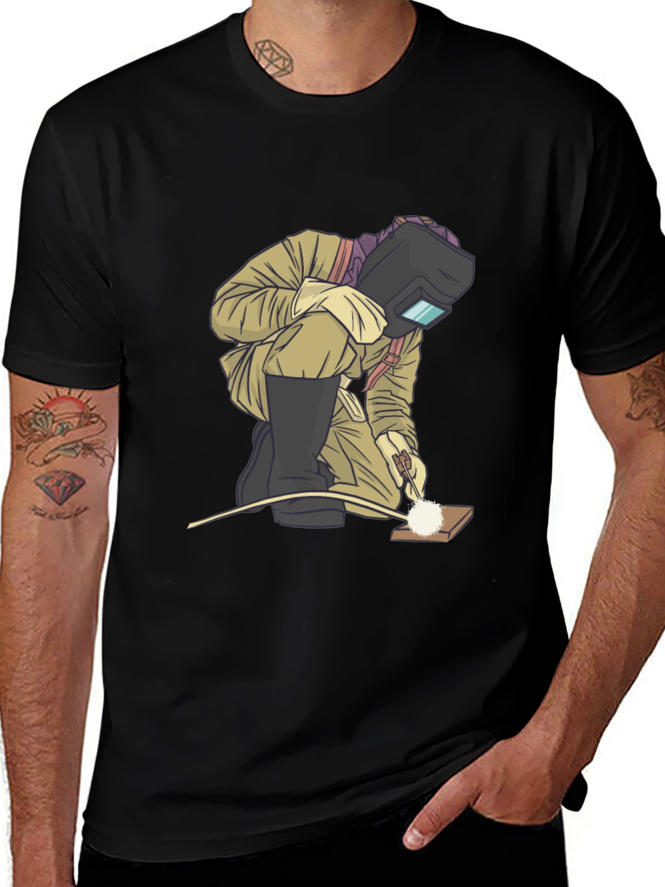Welder Graphic T-Shirt - Black Cotton Tee