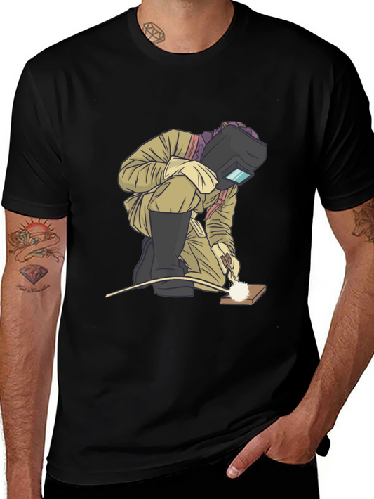 Welder Graphic T-Shirt - Black Cotton Tee