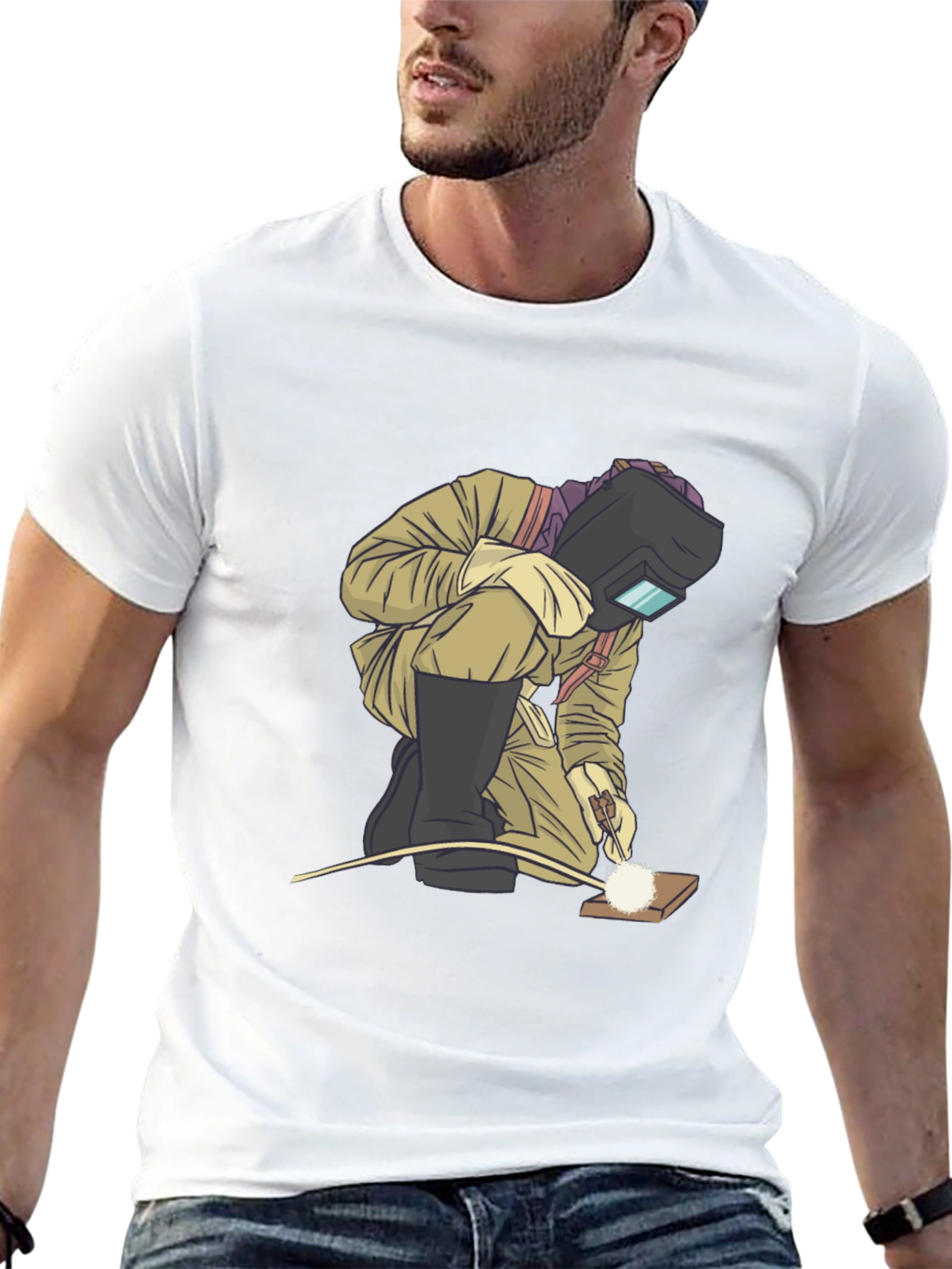 Welder Graphic T-Shirt - Black Cotton Tee