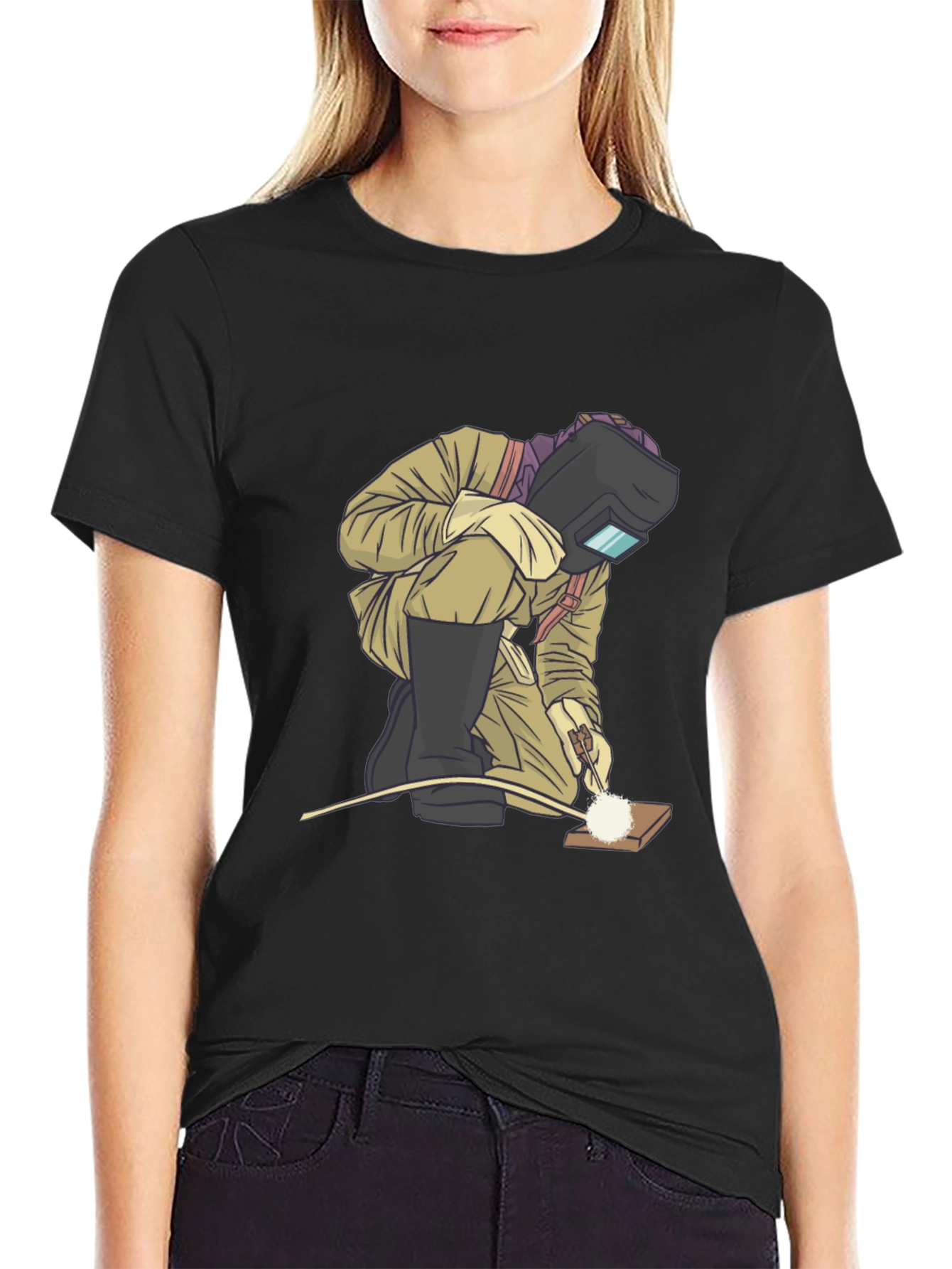 Welder Graphic T-Shirt - Black Cotton Tee