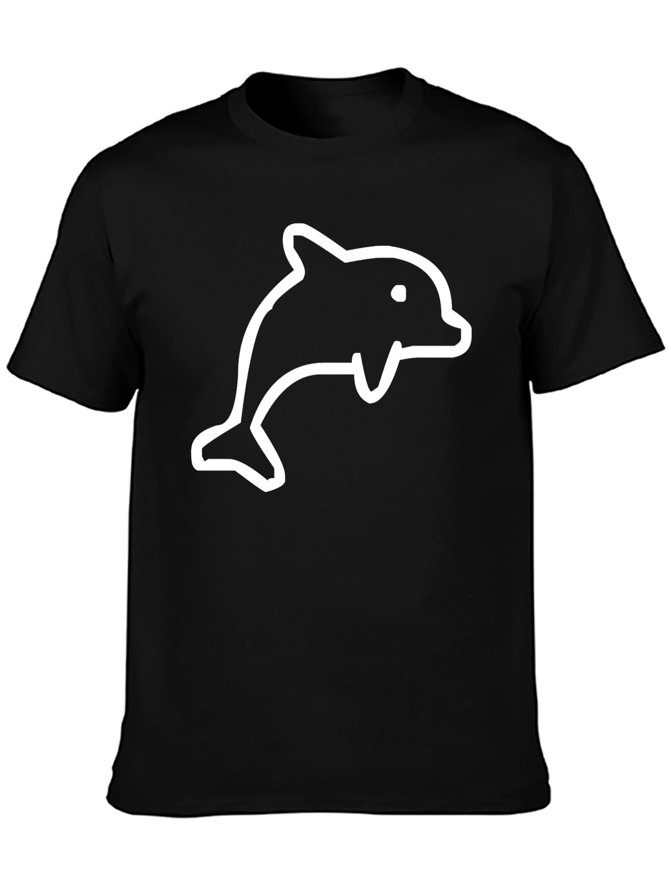 Black Dolphin T-Shirt - Casual Cotton Tee